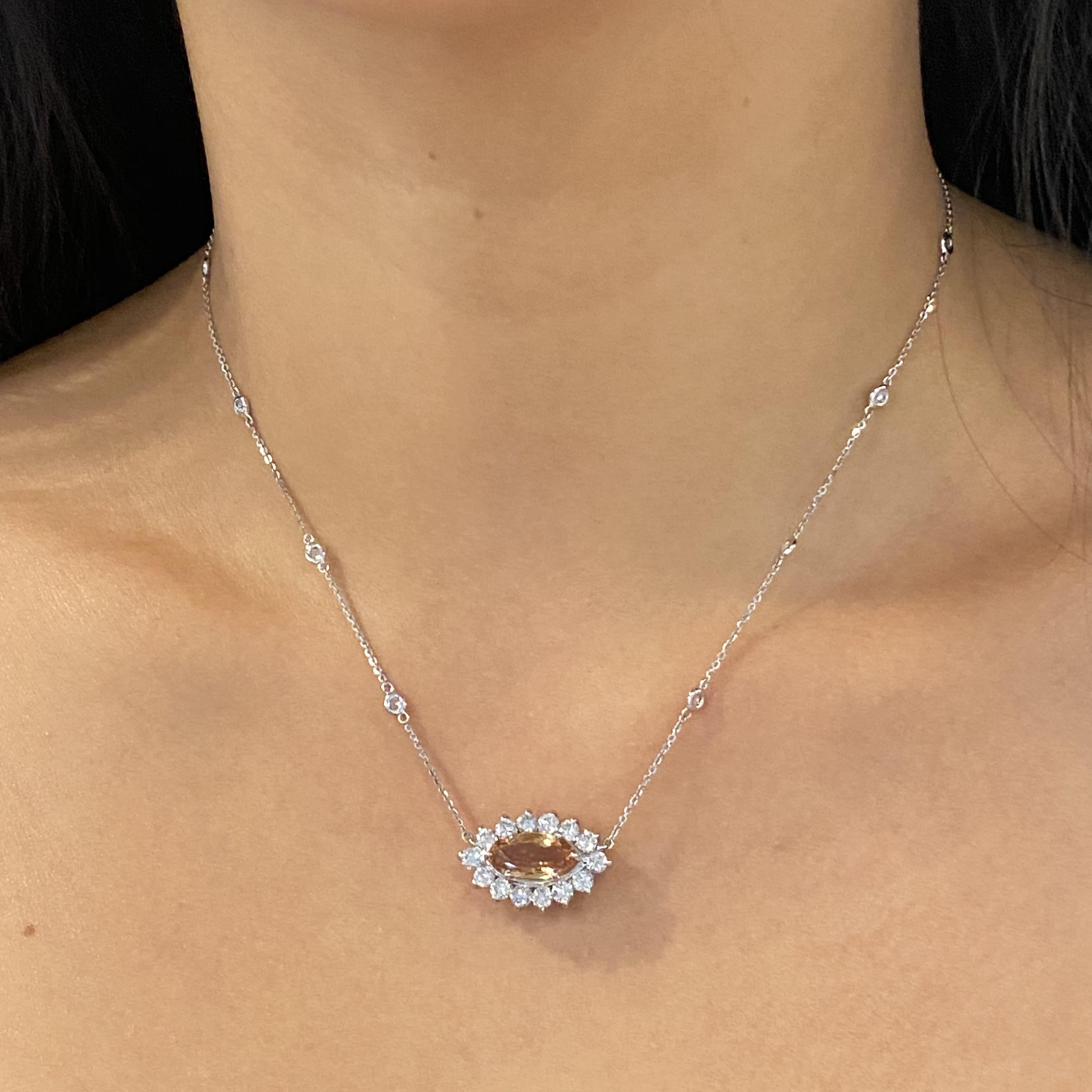 Imperial Topaz and Diamond Necklace 1