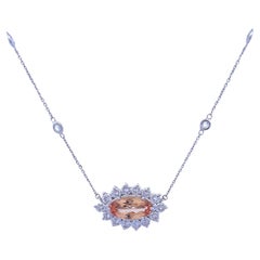 Imperial Topaz and Diamond Necklace