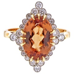 Imperial topaz and Diamond Ring by Pampillonia