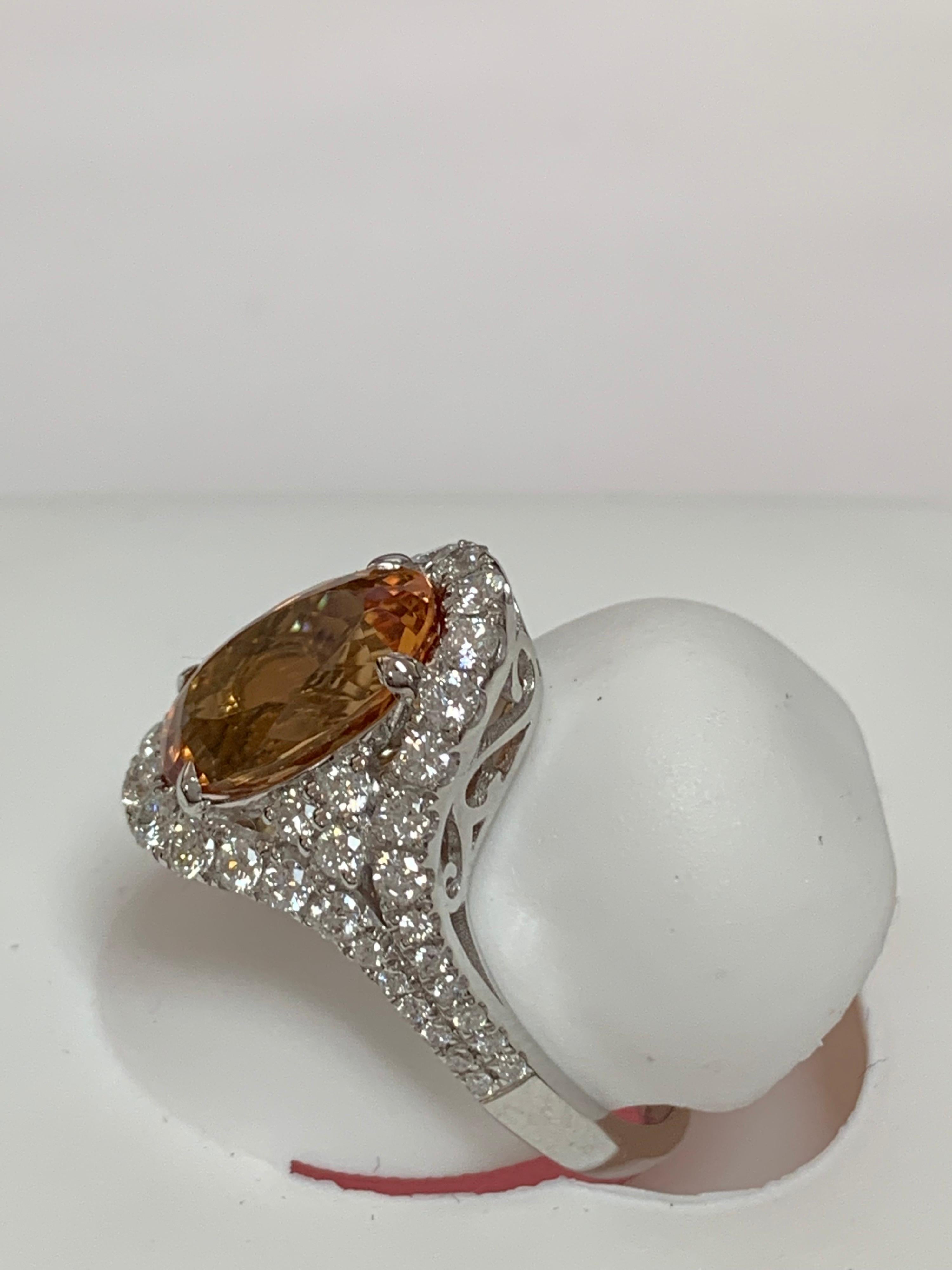 Artisan Imperial Topaz and Diamond Ring