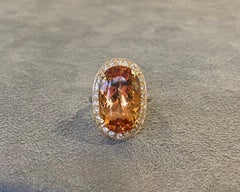 Imperial Topaz and Diamond Ring