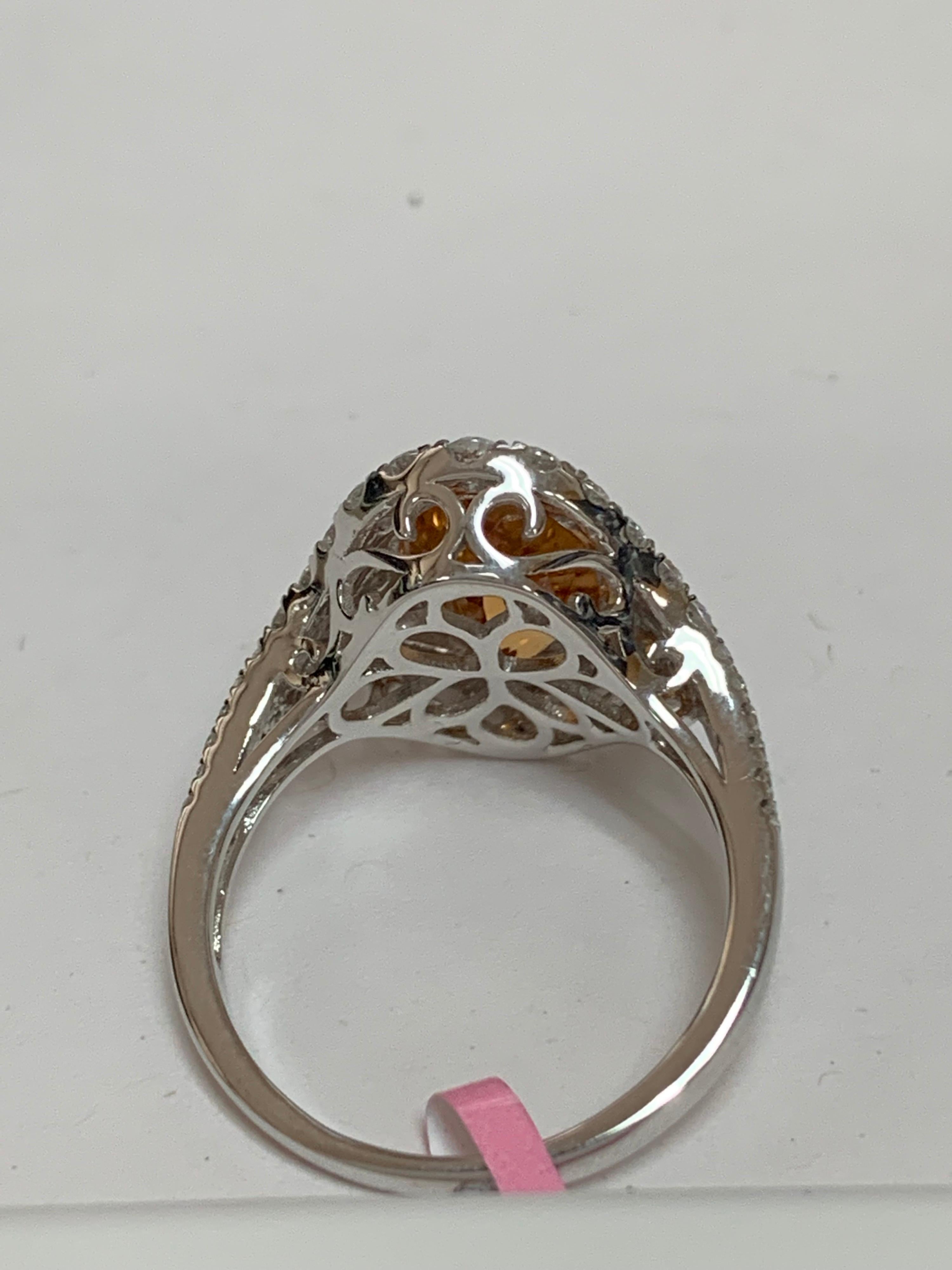 Imperial Topaz and Diamond Ring 1