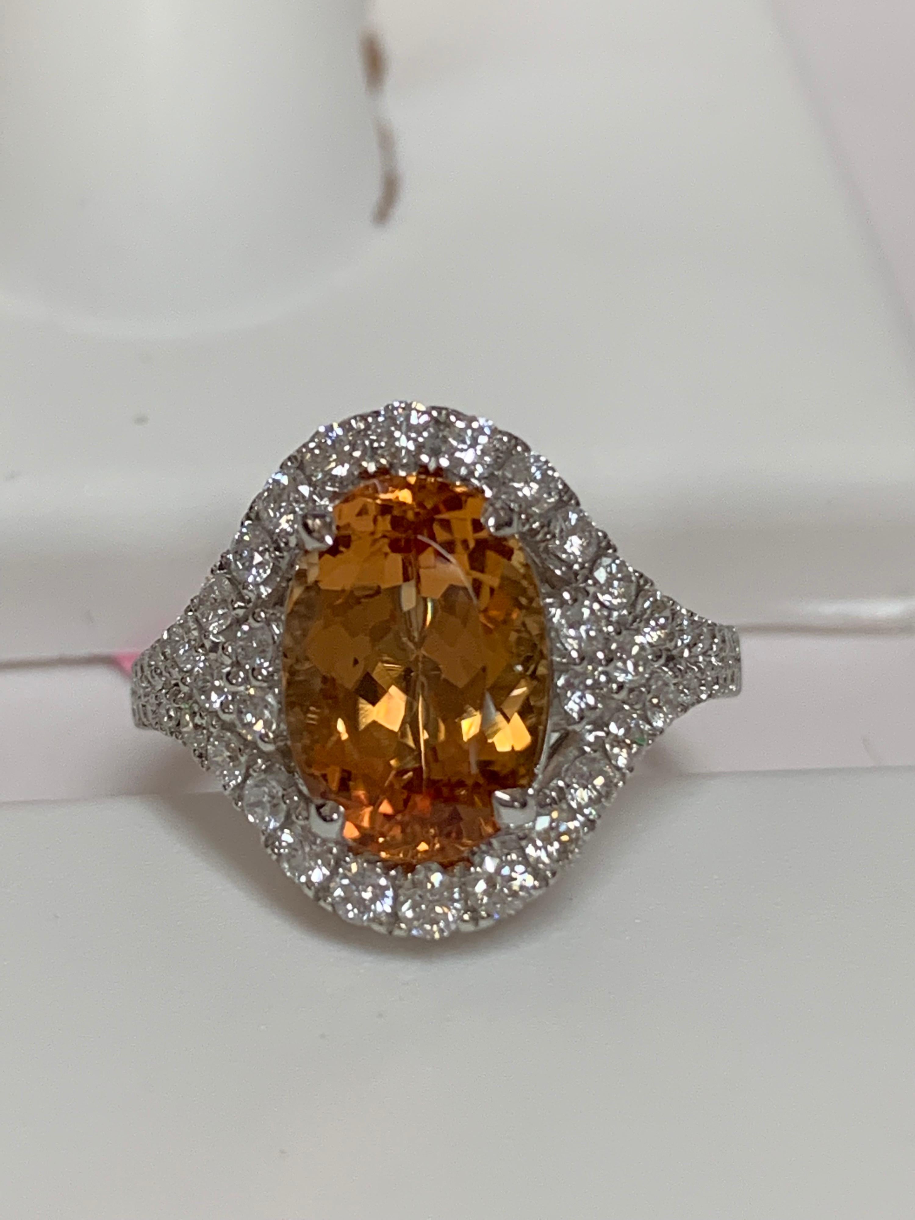 Imperial Topaz and Diamond Ring 2