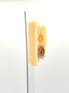 Imperial Topaz and White Diamond Spray Earrings in 18K Rose Gold