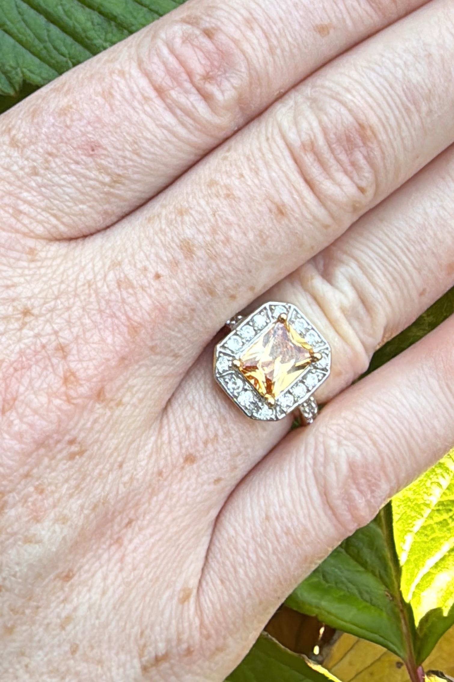 Imperial Topaz, Diamond and Gold Ring - 14K Yellow Gold In Good Condition In Ben Lomond, CA