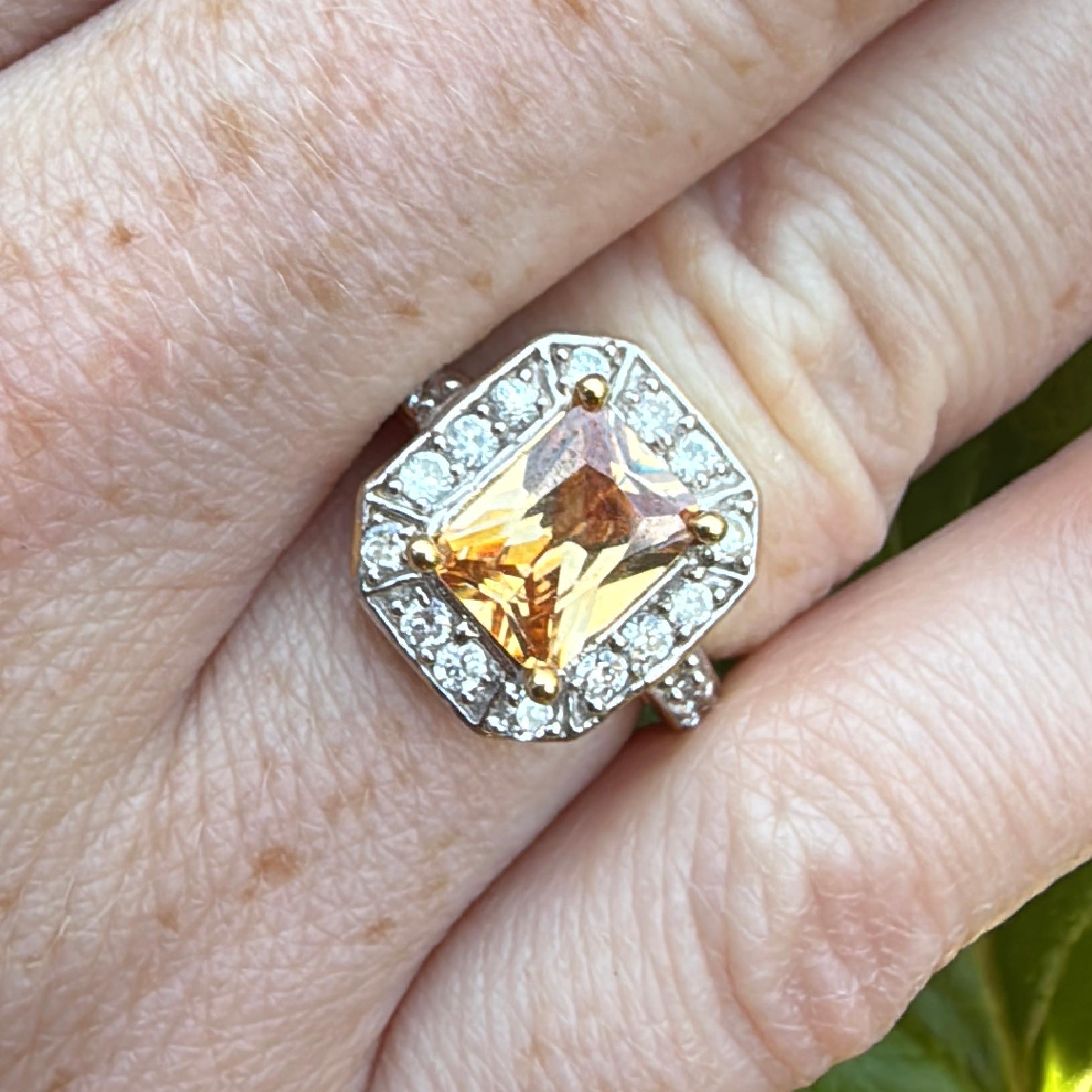Women's Imperial Topaz, Diamond and Gold Ring - 14K Yellow Gold
