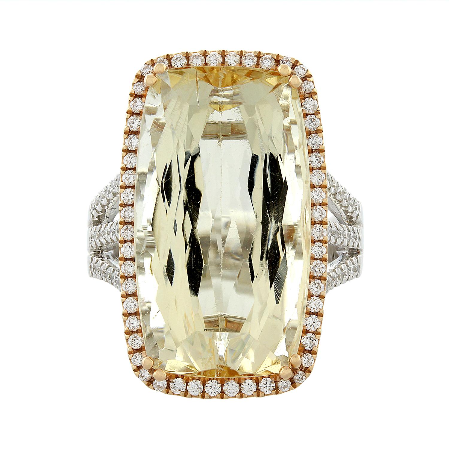 Imperial Topaz Diamond Gold Ring