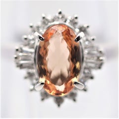 Imperial Topaz Diamond Platinum Ring