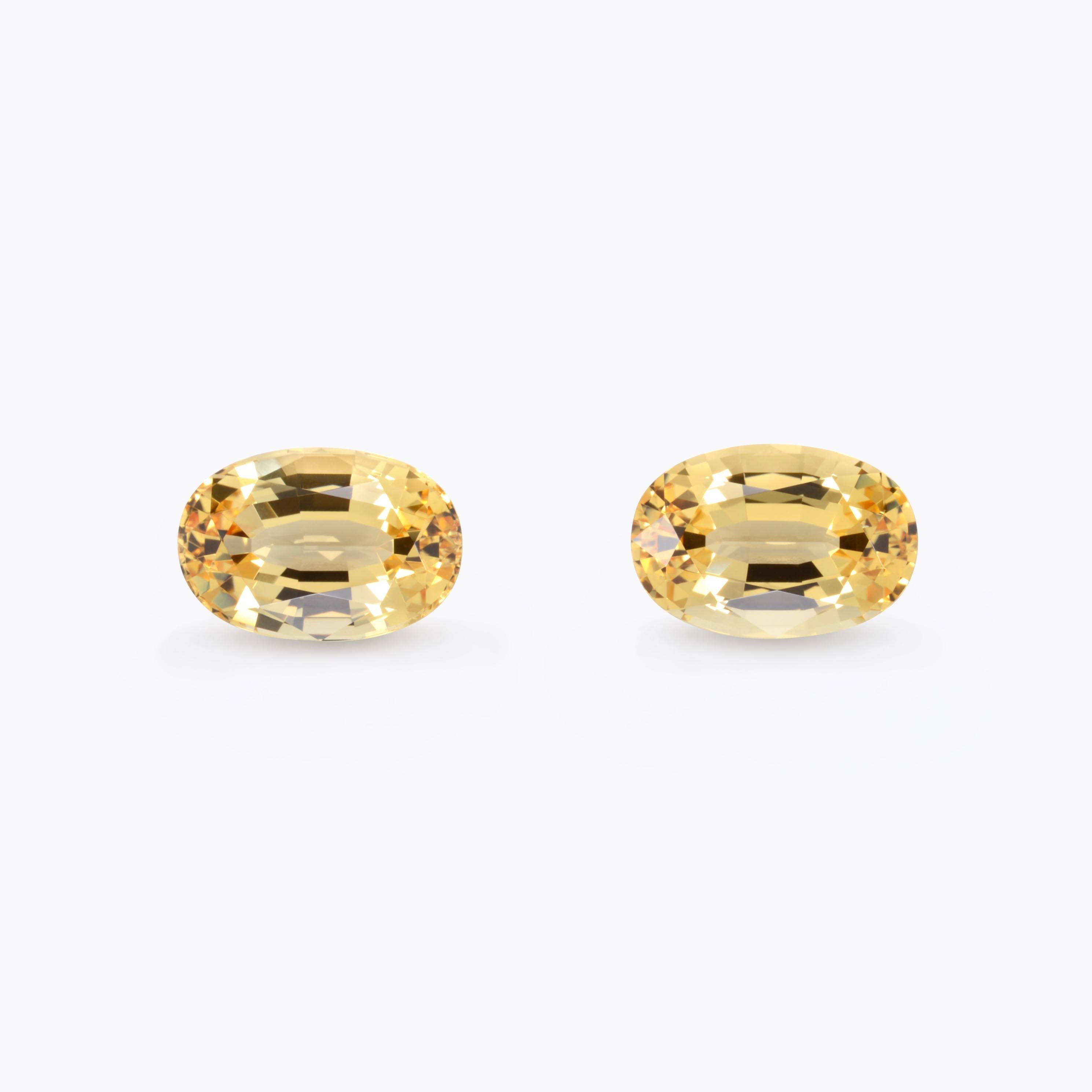 Contemporary Imperial Topaz Earring Gemstones 10.80 Carat Oval Loose Gems For Sale