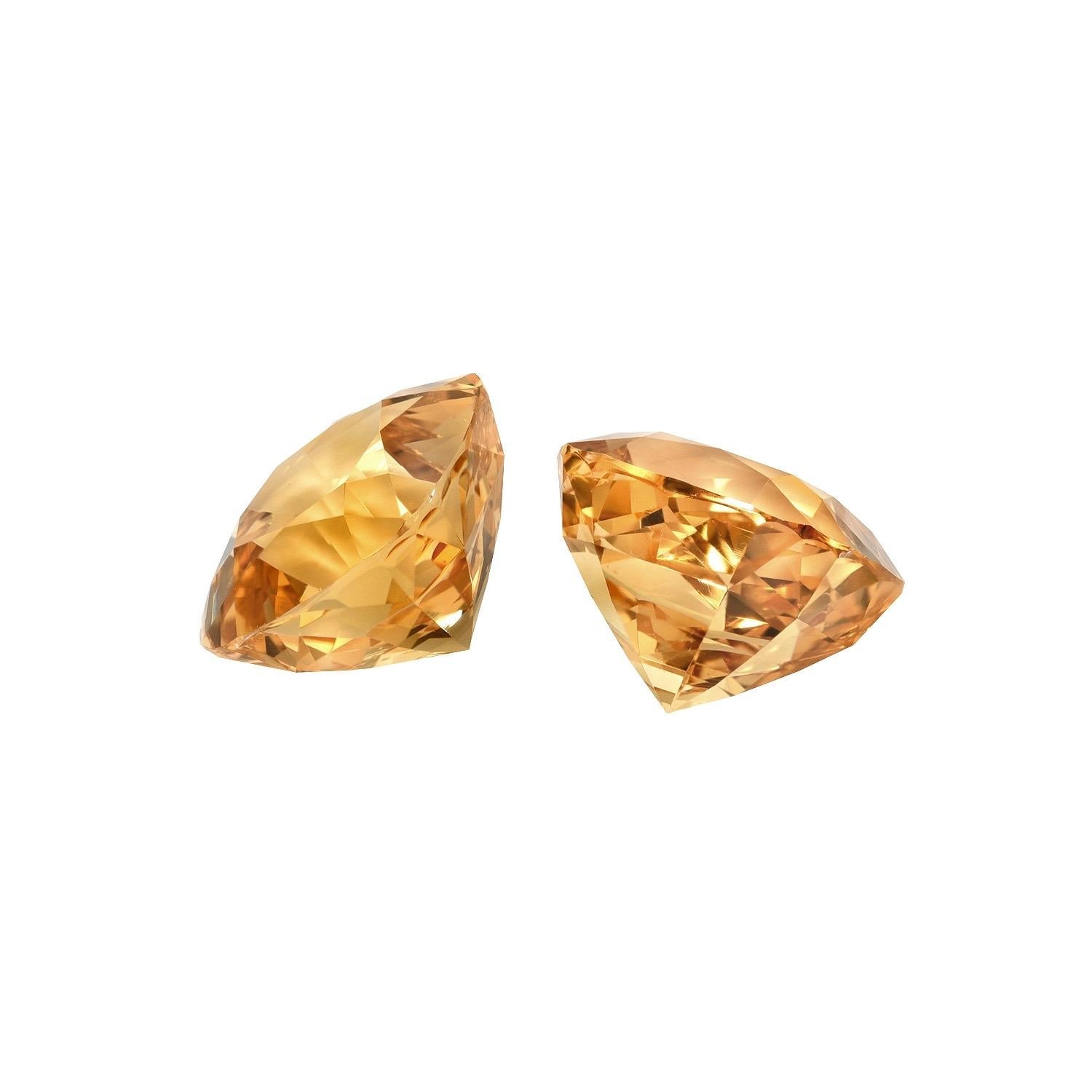Contemporary Imperial Topaz Earring Gemstones 8.81 Carat Cushion Loose Gemstones