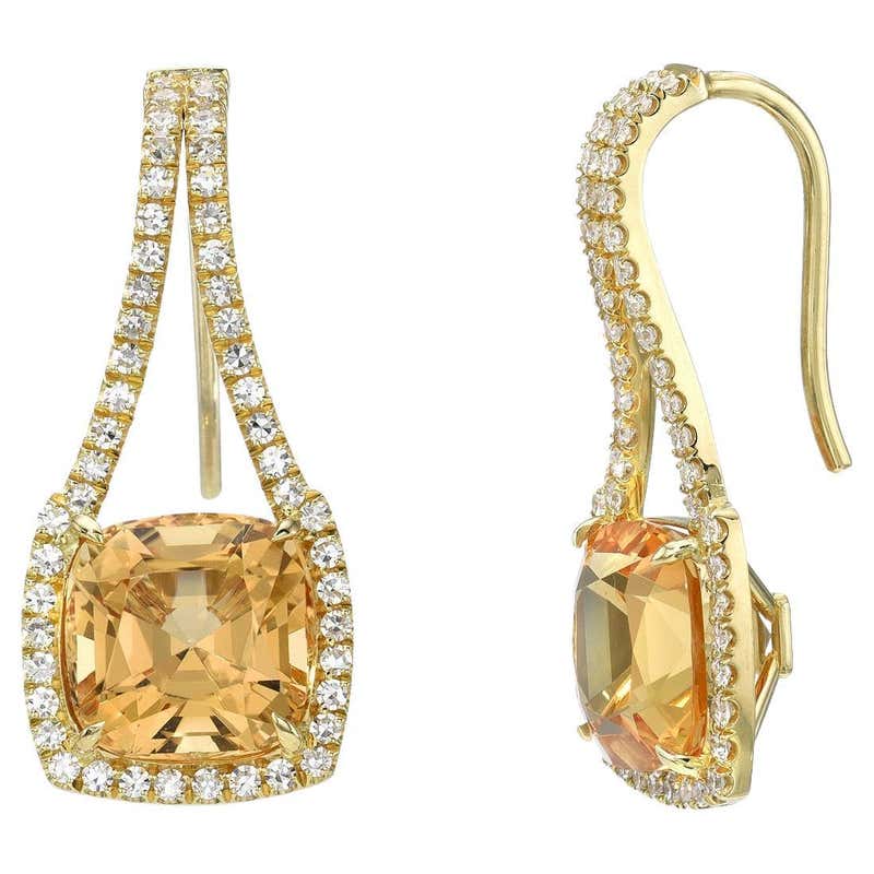 Imperial Topaz and Diamond Platinum and Yellow Gold Ring – A Romantic ...