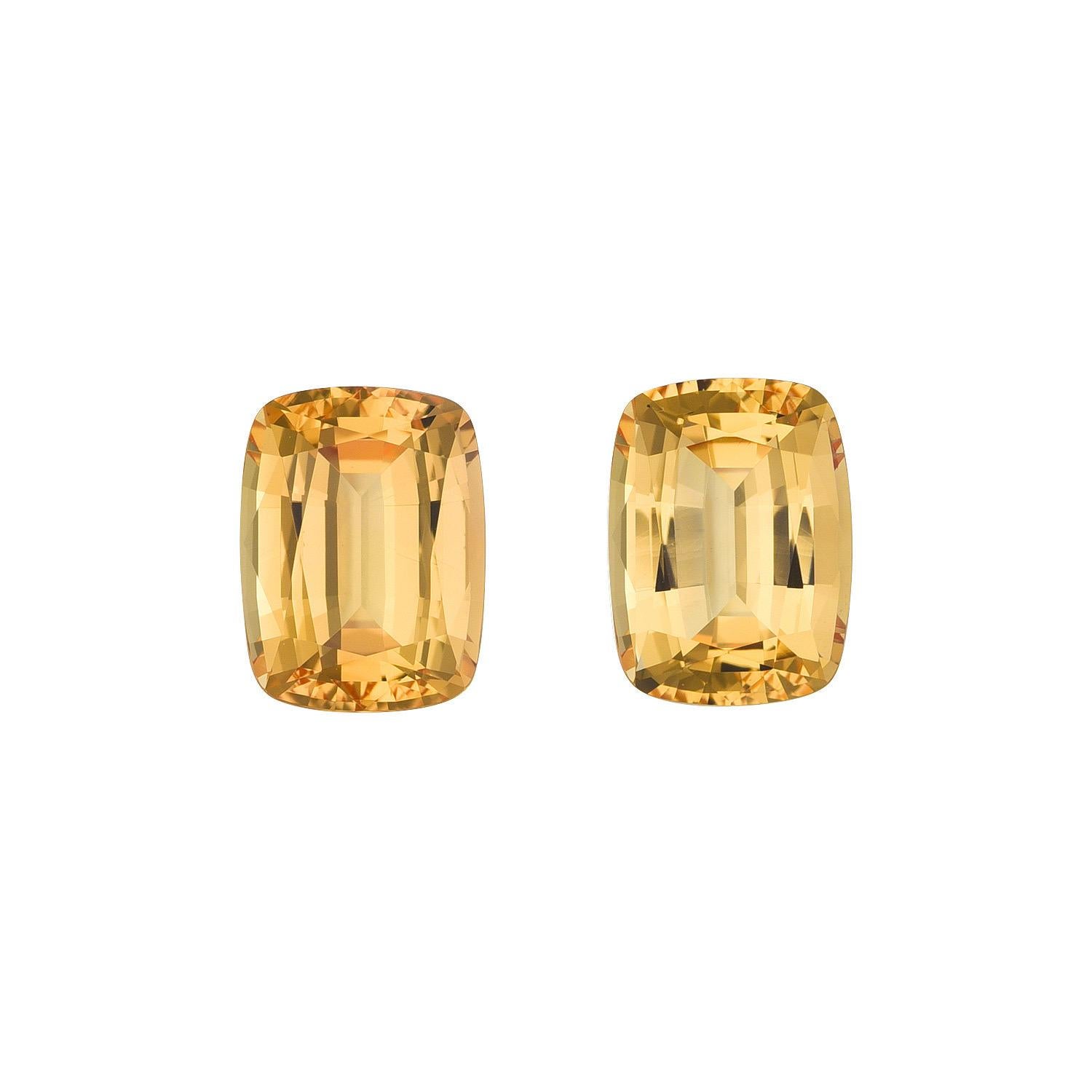 Contemporary Imperial Topaz Earrings Loose Gemstones 3.36 Carat Unmounted Cushions For Sale