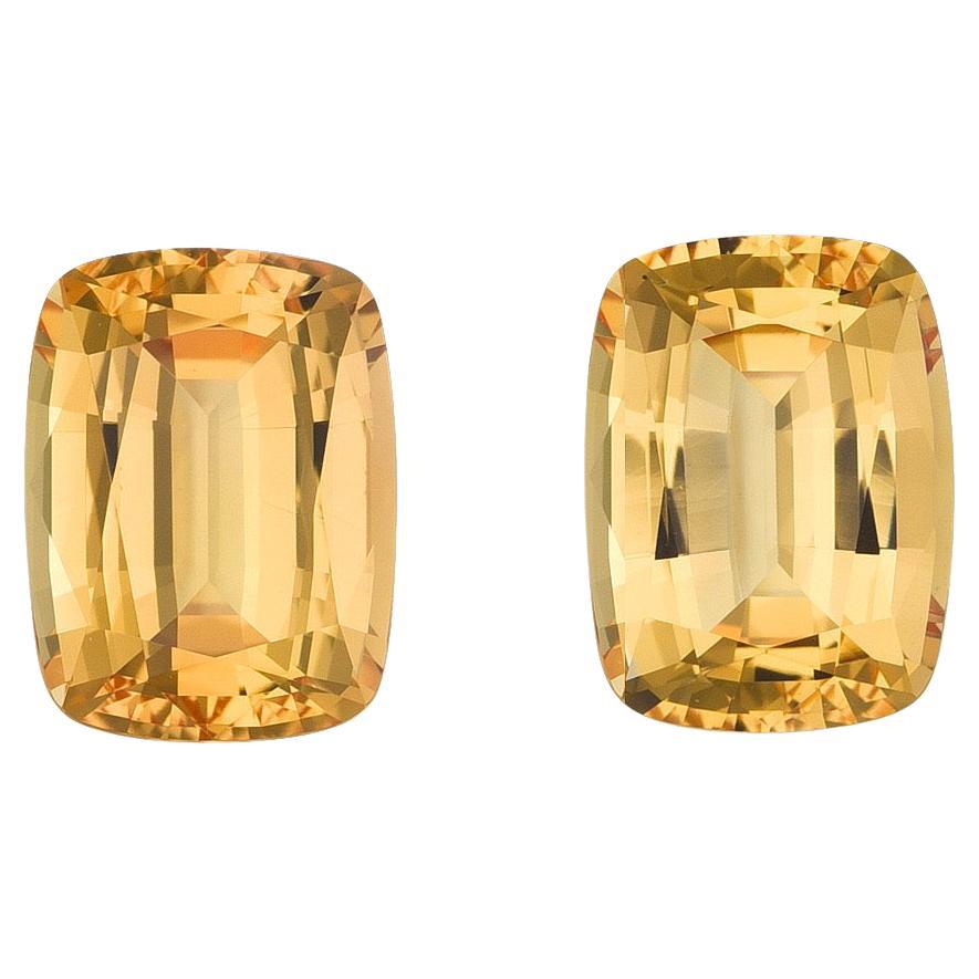 Imperial Topaz Earrings Loose Gemstones 3.36 Carat Unmounted Cushions For Sale