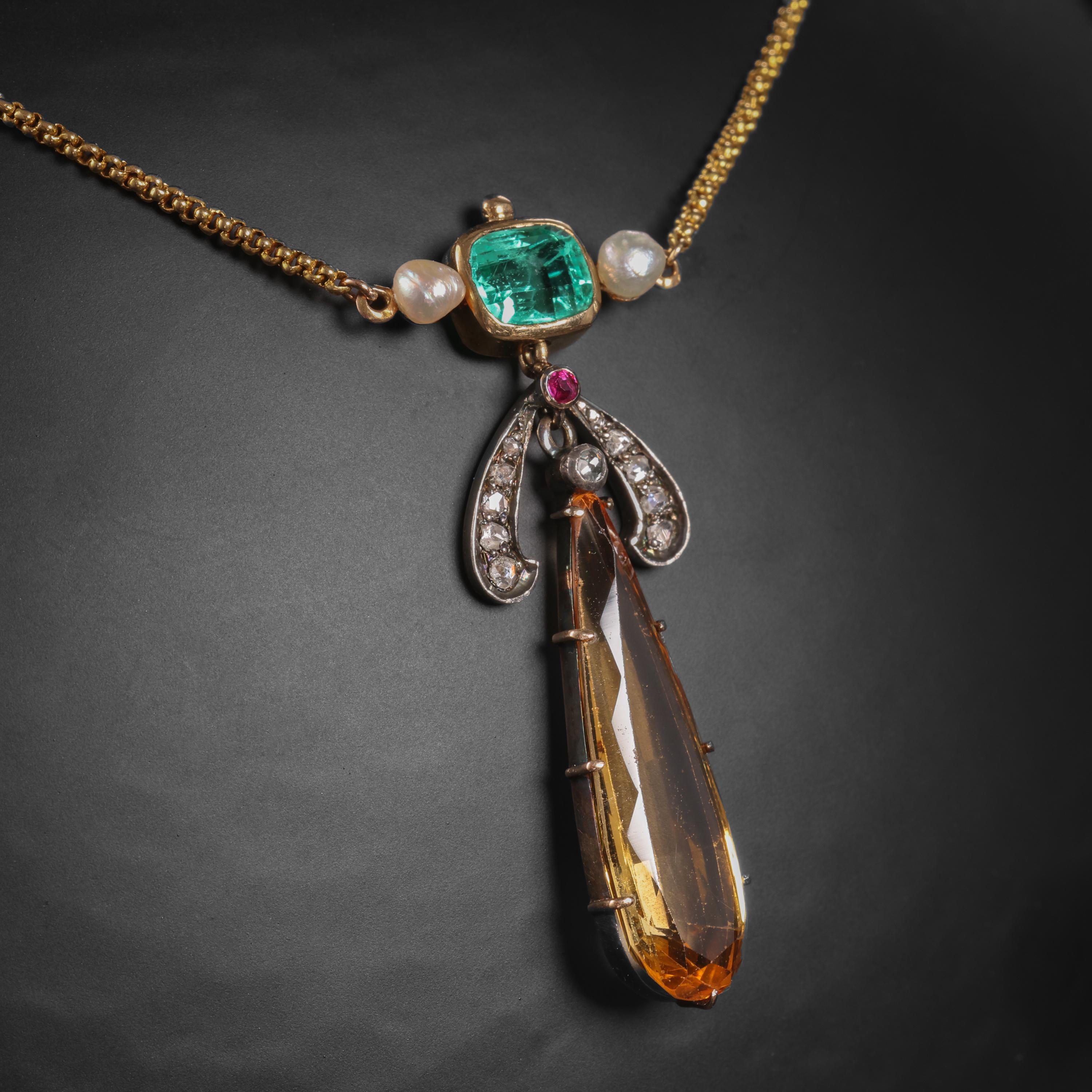 topaz and emerald necklace