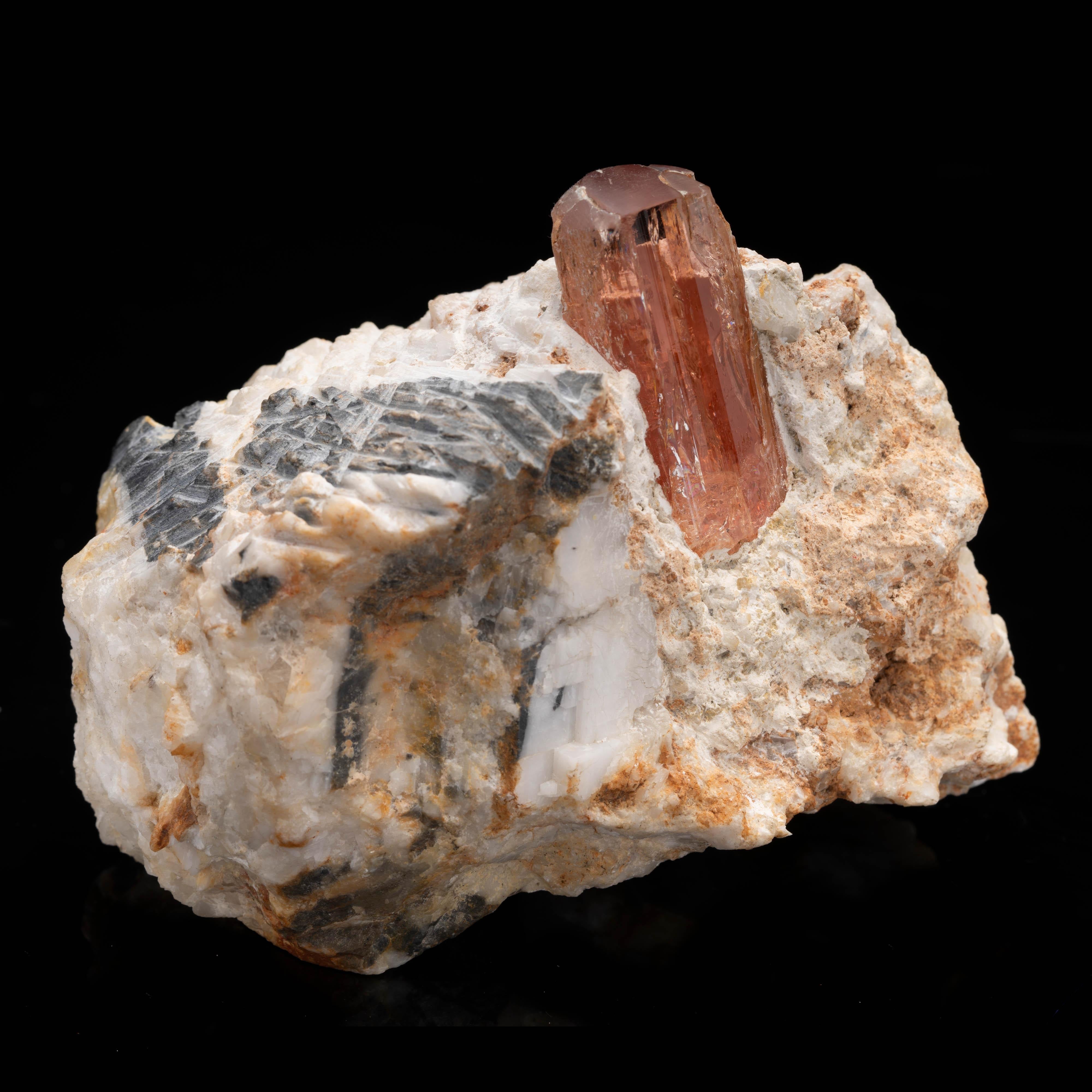 Imperial Topaz on Calcite Matrix In New Condition For Sale In New York, NY