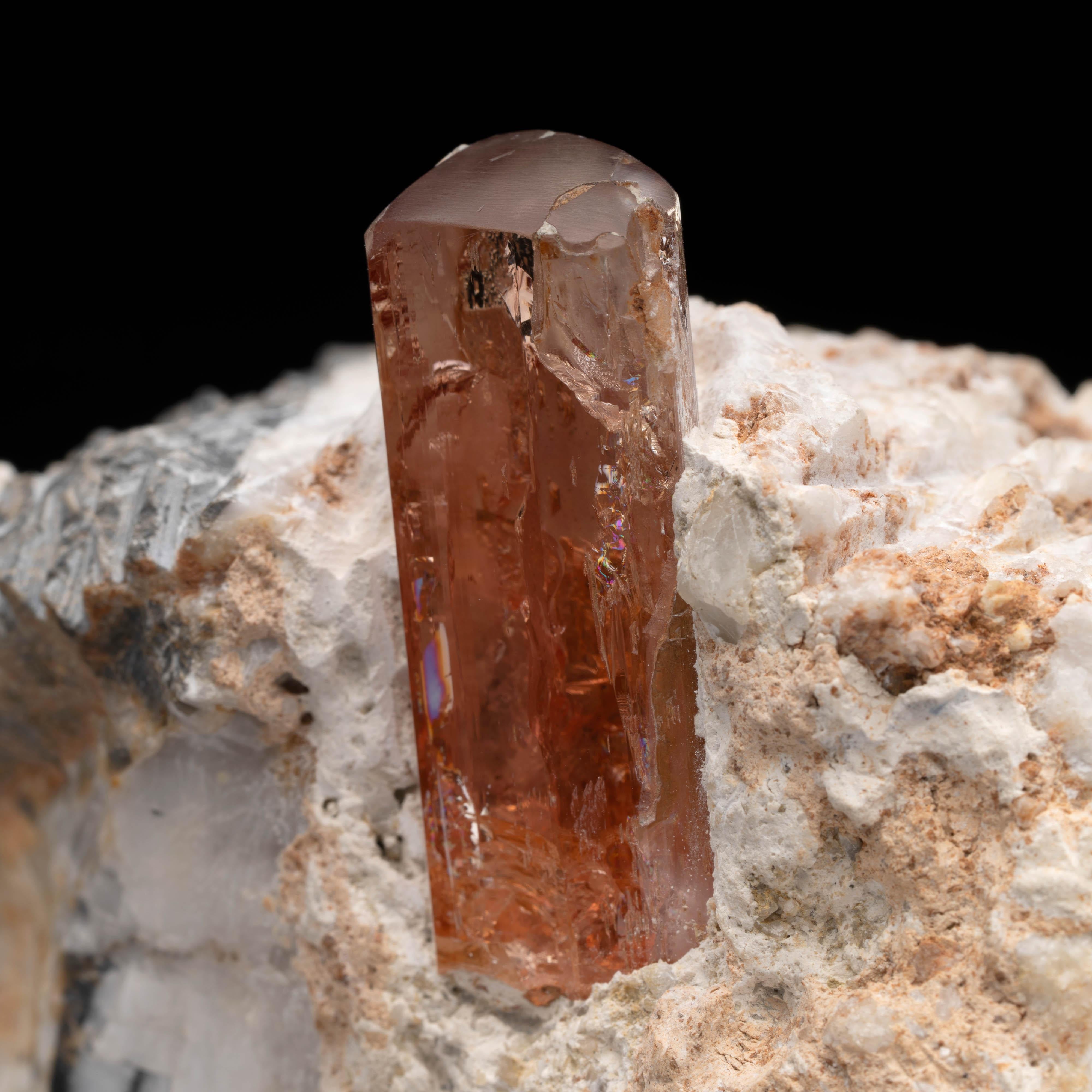 Crystal Imperial Topaz on Calcite Matrix For Sale