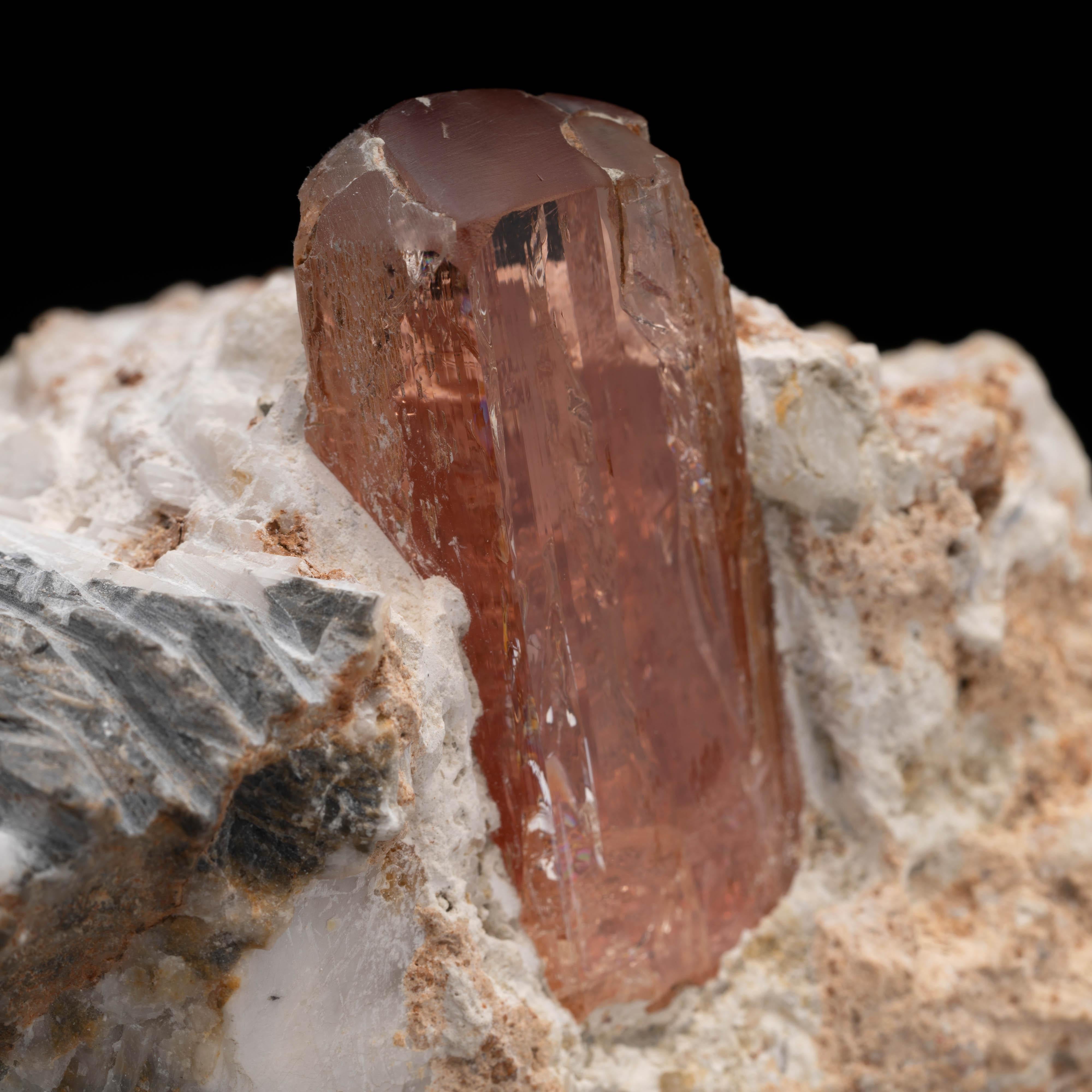 Imperial Topaz on Calcite Matrix For Sale 1