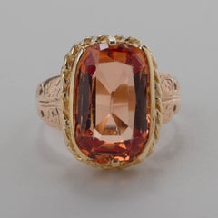 Precious Topaz Ring Antique Certified Untreated Brazil Origin Size 8.5