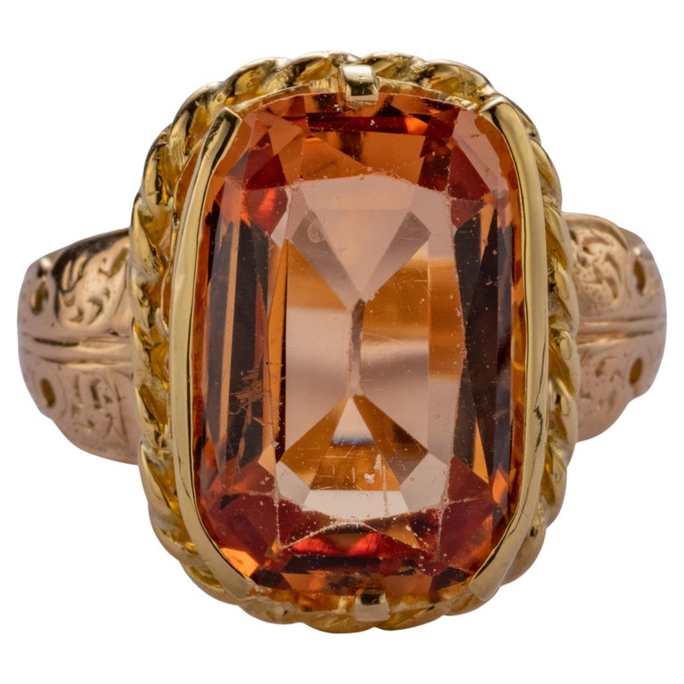 Imperial Topaz Ring Certified Untreated Brazil For Sale
