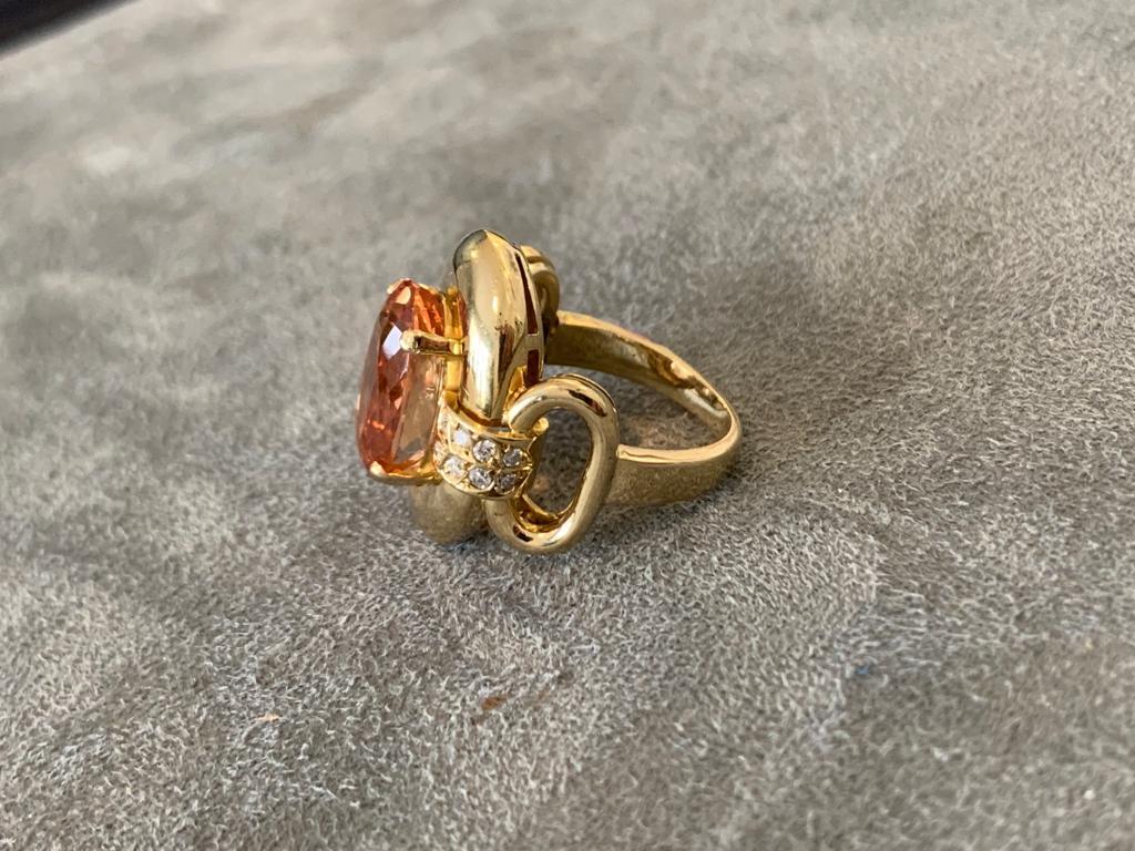 Oval Cut Imperial Topaz Ring For Sale