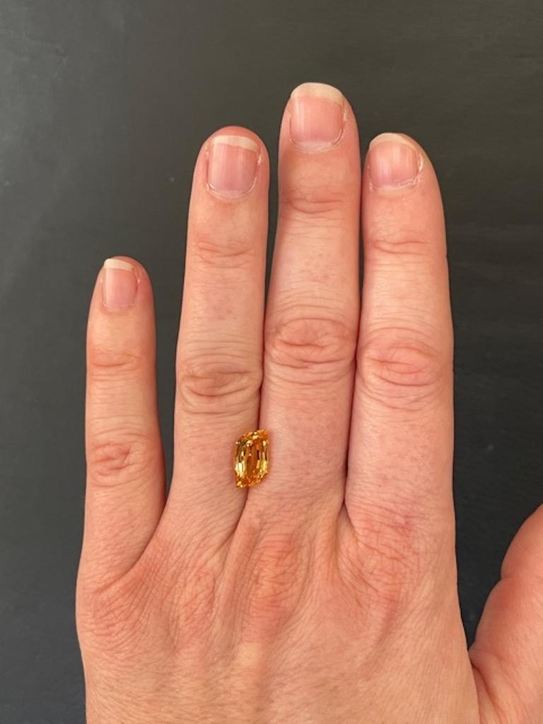 Unique 2.68 Carat Brazilian Imperial Topaz Leaf Gemstone: Design Your Dream Jewelry Masterpiece By Merkaba Beverly Hills.

Celebrate elegance and rarity with this 2.68 carat Brazilian Imperial Topaz, uniquely crafted into a leaf shape. Offered