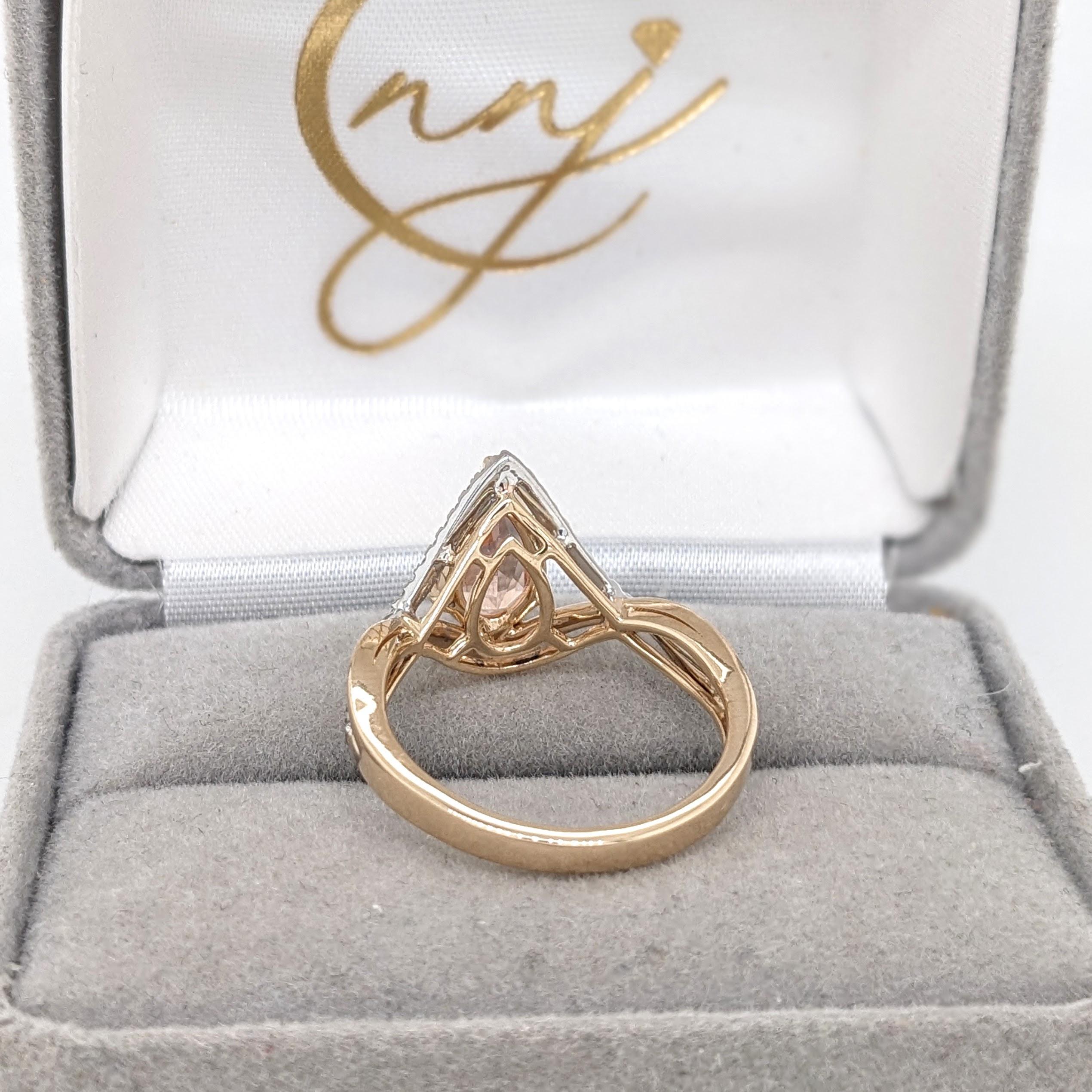 Bague Topaze Imperial avec diamants en or massif 14K Dual Tone Pear 9x6 Neuf - En vente à Columbus, OH