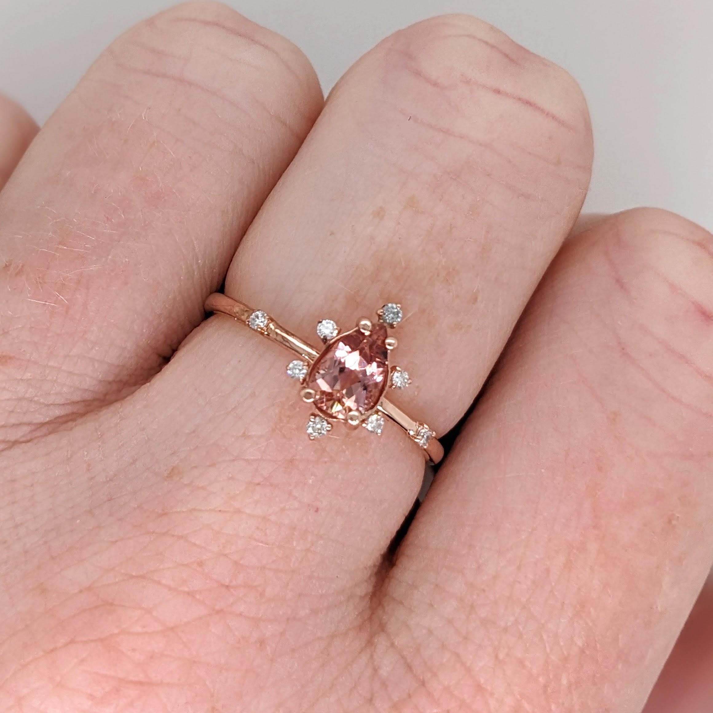 This ring features a pink Imperial Topaz in solid 14K Gold and natural earth-mined diamonds. A cute and dainty piece for that person you love! 

Specifications

Item Type: Ring
Centre Stone: Imperial Topaz
Treatment: Heated
Weight: 0.69ct
Head