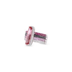 Imperial Topaz Statement Ring with Rubies, Pink Sapphires and Diamonds