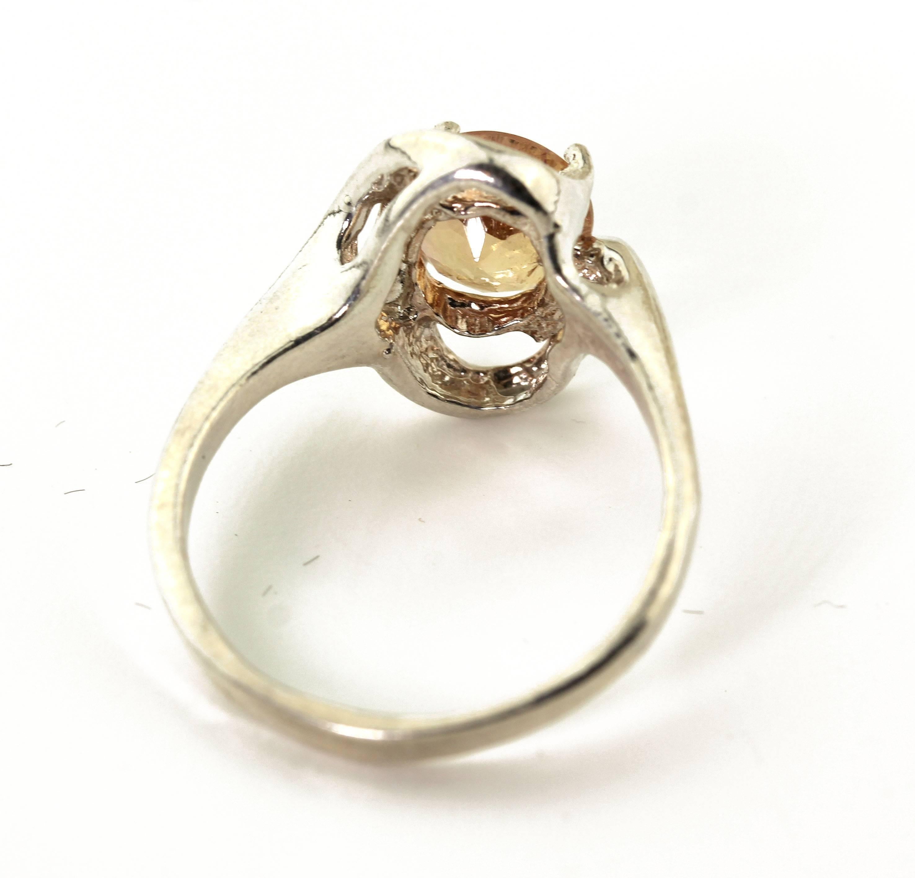 Imperial Topaz Sterling Silver Ring In New Condition In Raleigh, NC