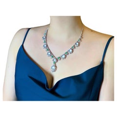 Collier impérial en jadéite blanche avec cabochon et diamants
