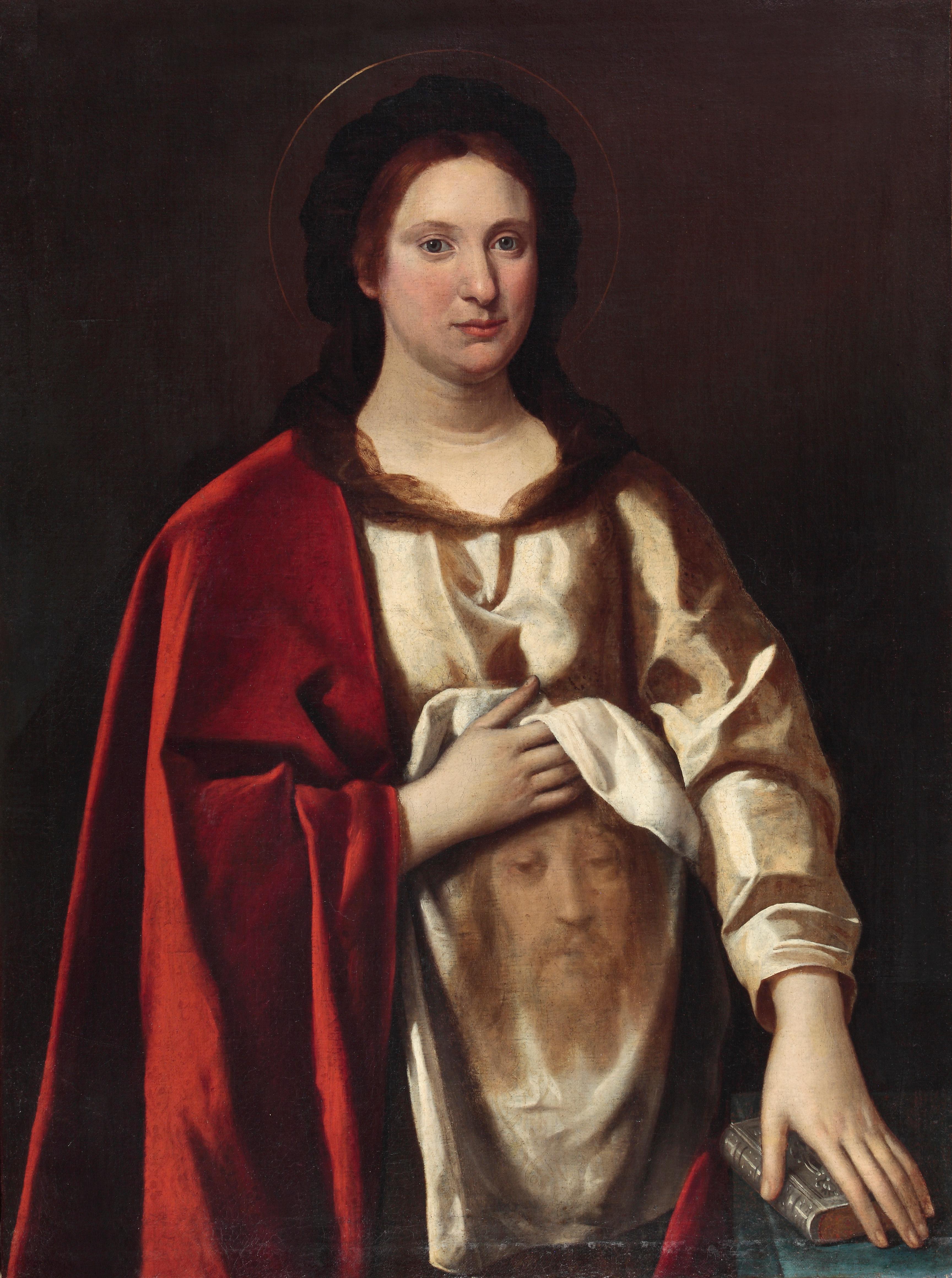 17° Secolo Da Gramatica Cripto-ritratto di donna come la Veronica Olio su tela - Painting di Imperiale Gramatica