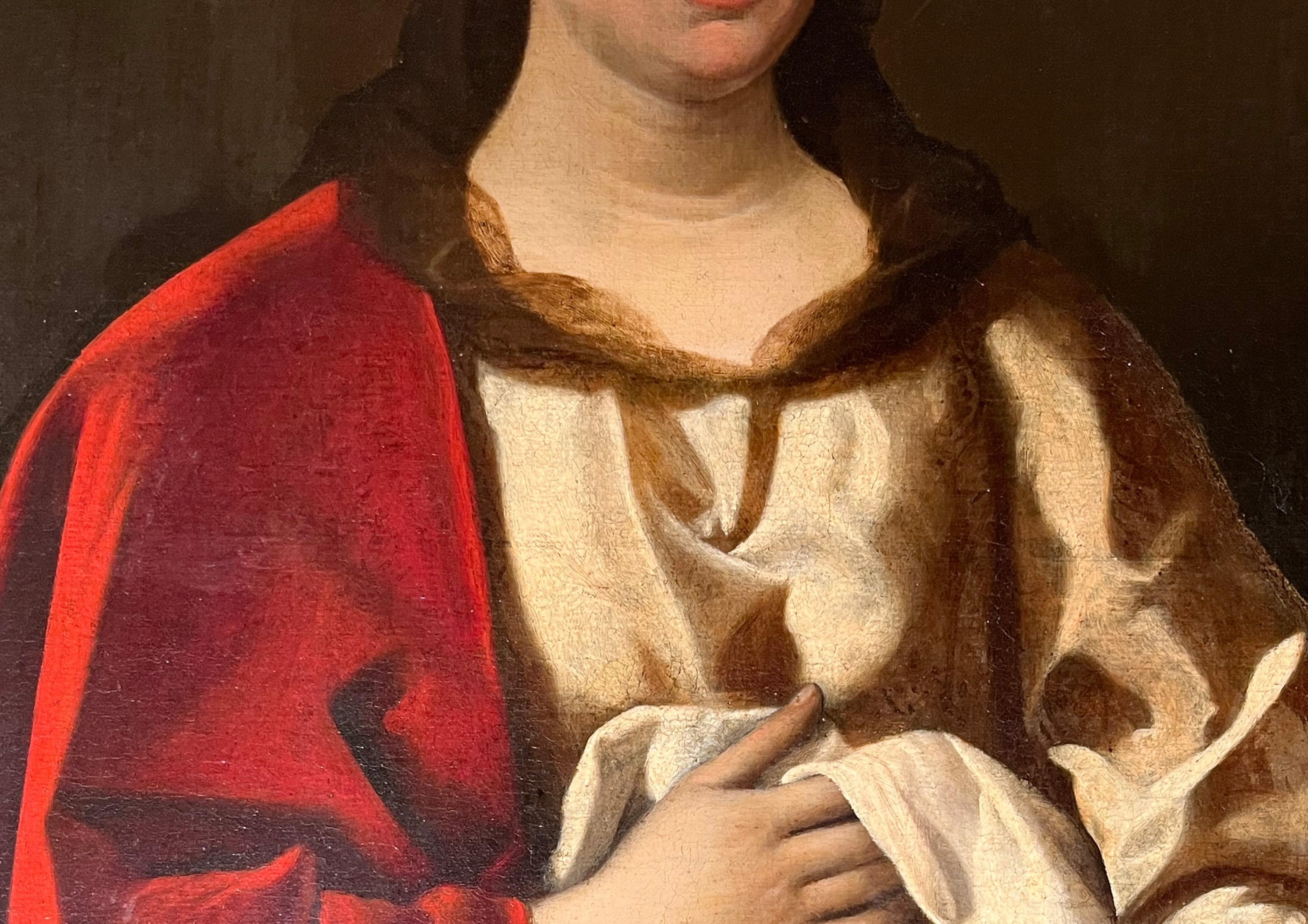 17° Secolo Da Gramatica Cripto-ritratto di donna come la Veronica Olio su tela in vendita 3