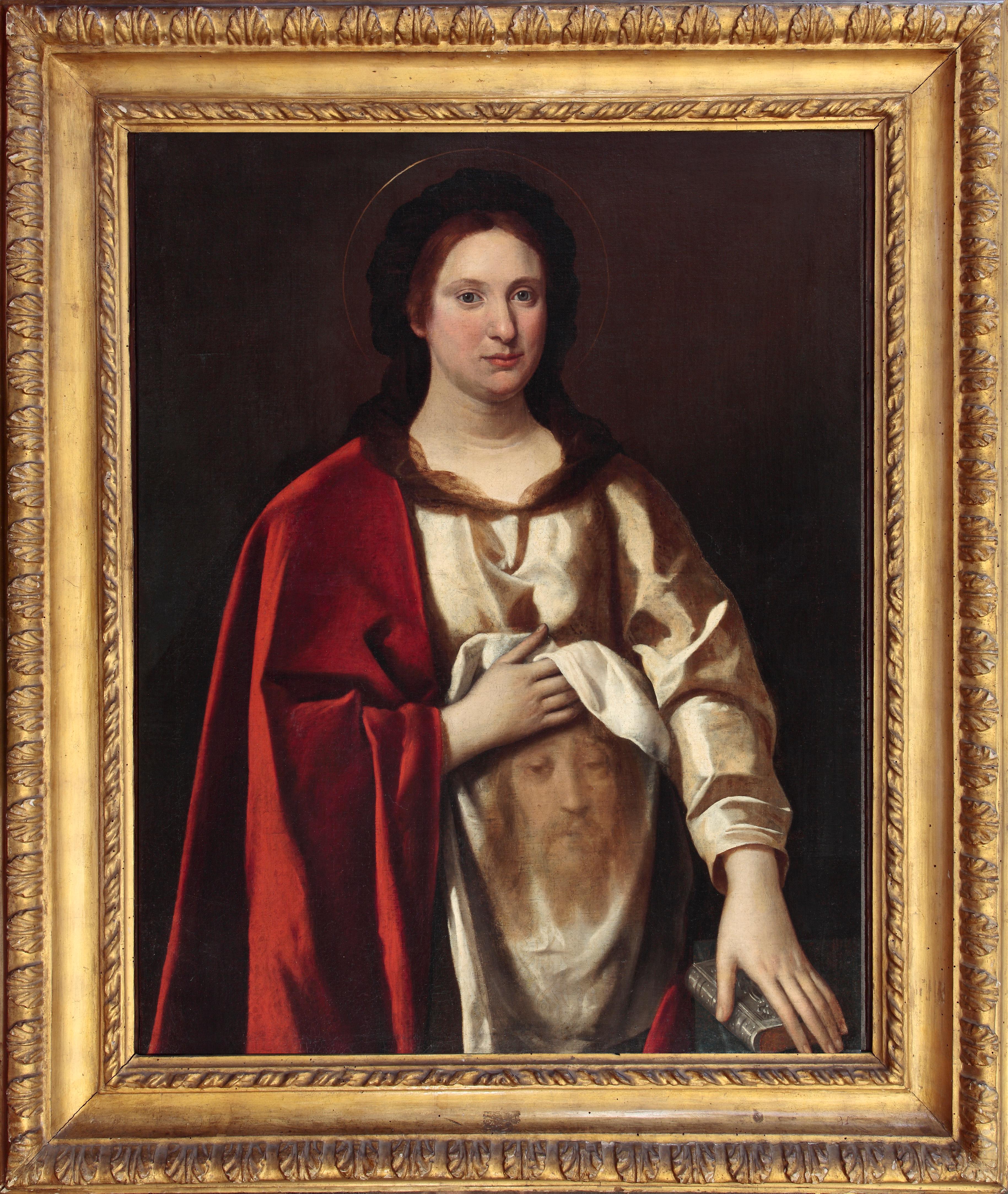 17th Century By Gramatica Cryptoportrait of a lady as The Veronica Oil on Canvas