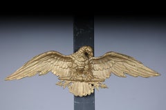 Imperialist Patriotic Eagle Wall Decoration, American Eagle, Bronze Brass, Gold