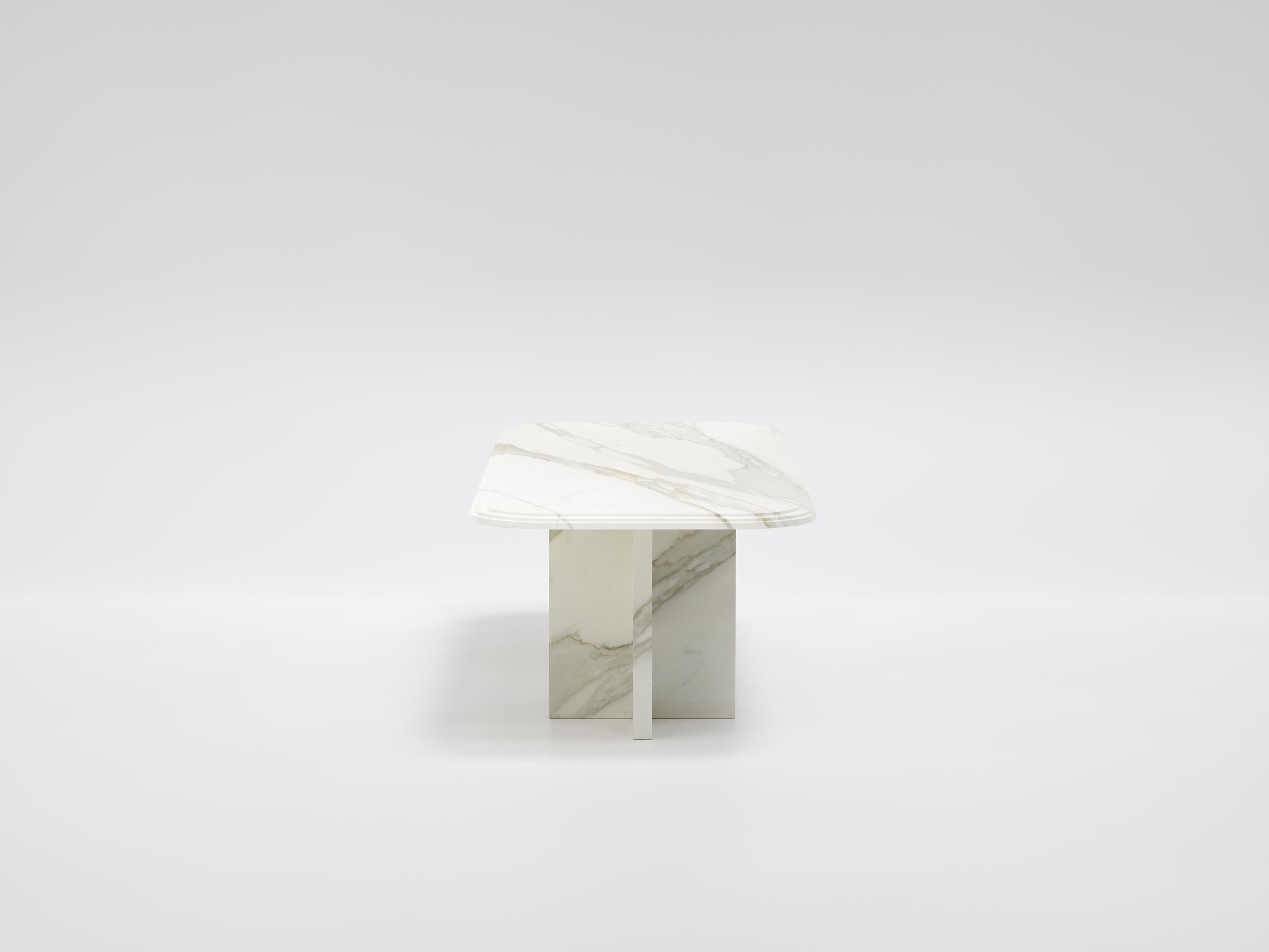 Imperium - Mesa de comedor moderna de mármol Calacatta Gold (Versión mediana) Italian en venta