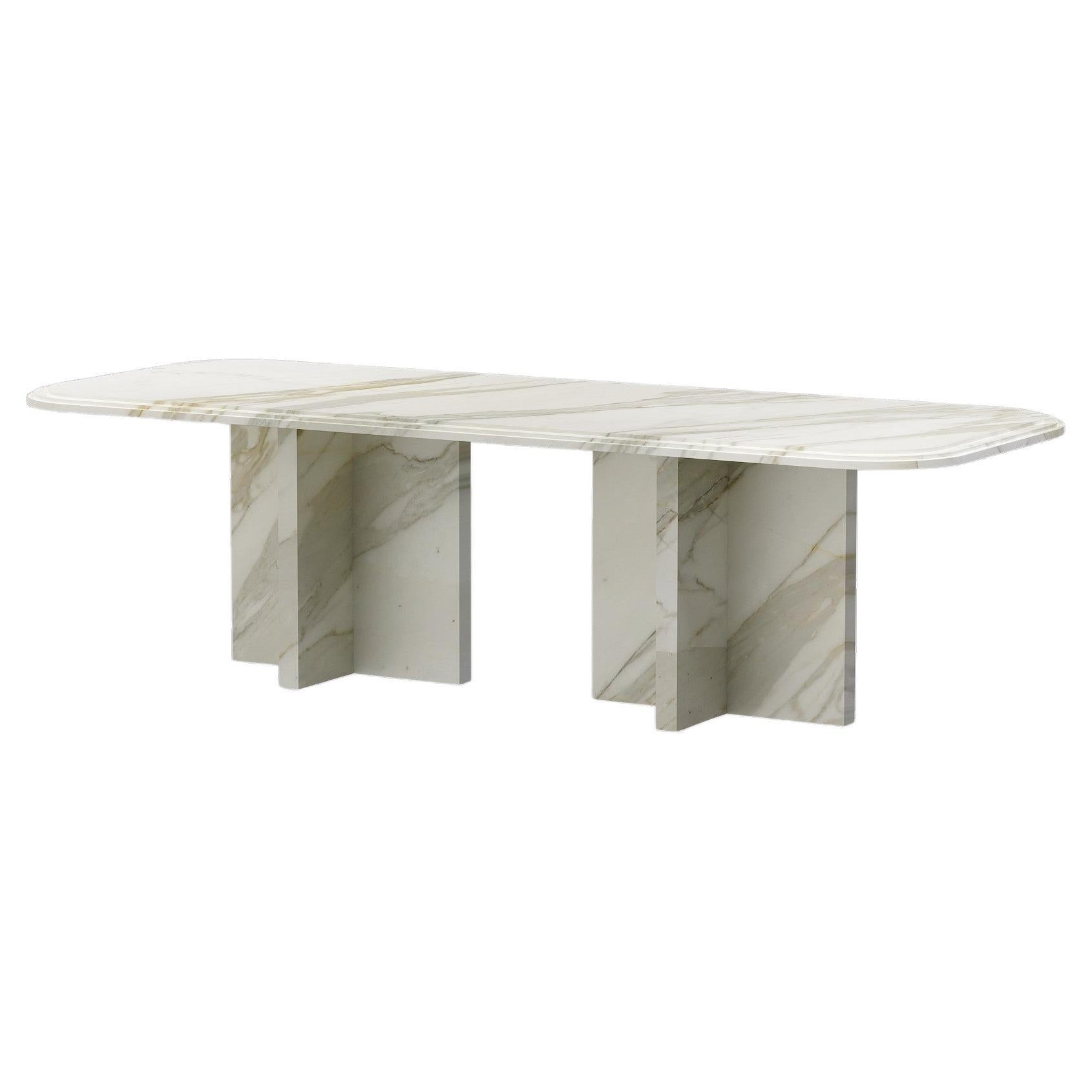 Imperium - Mesa de comedor moderna de mármol Calacatta Gold (Versión mediana) en venta