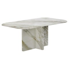 Imperium - Mesa de comedor moderna de mármol Calacatta Gold (Versión pequeña)