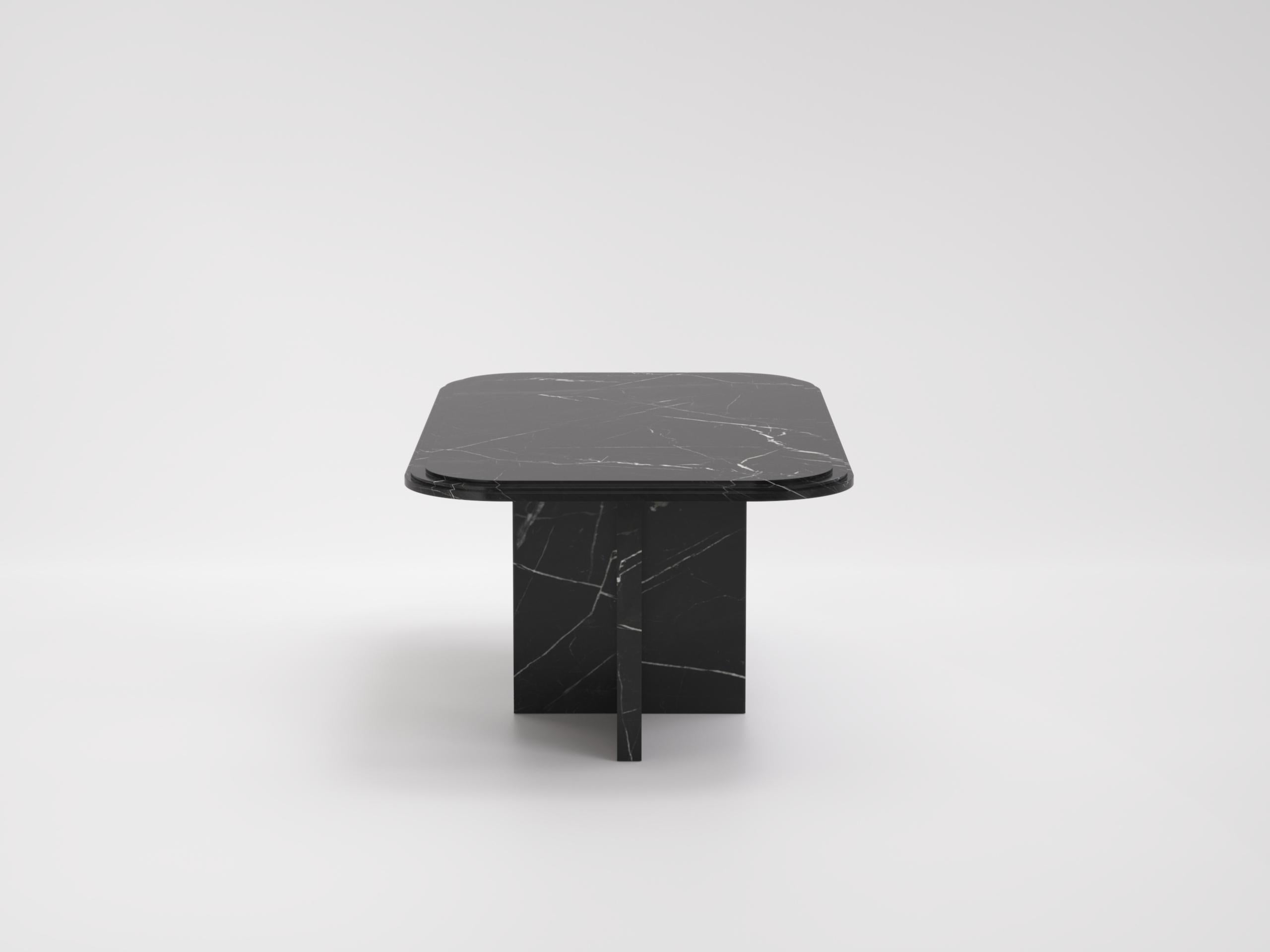 Imperium - Modern Marquina Schwarzer Marmor Esstisch (Kleine Version) (Italian) im Angebot