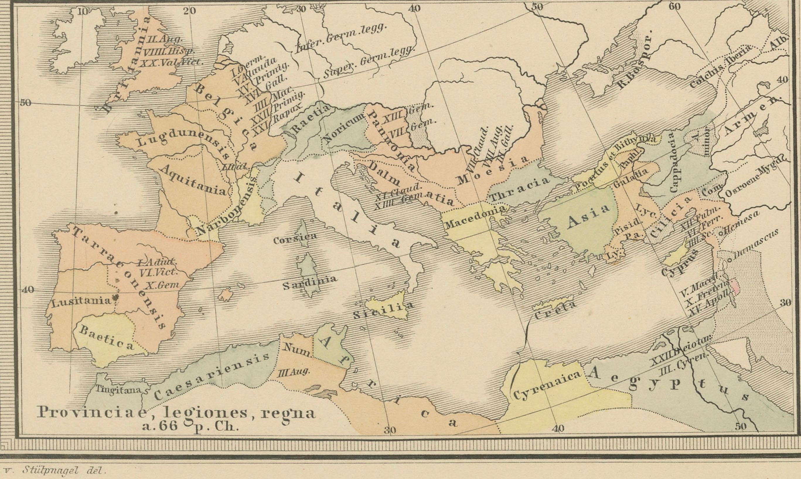 Imperium Romanum: Eine detaillierte Karte des Römischen Reiches in seinem Zenith, 1880 (Papier) im Angebot
