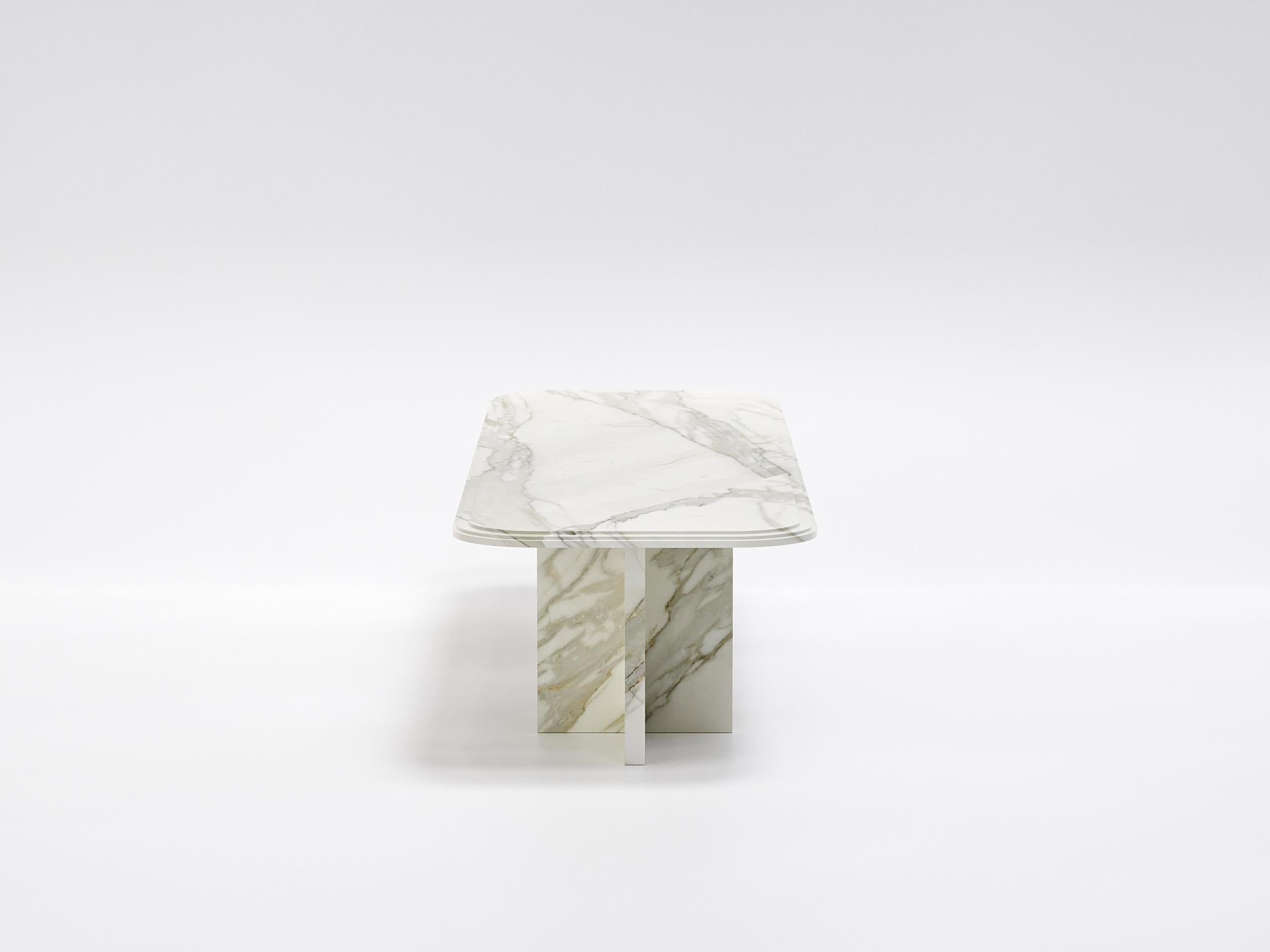 Imperium - Table de salle à manger moderne en marbre Calacatta Gold Neuf - En vente à Cologna Veneta, IT