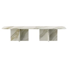 Imperium - Mesa de comedor moderna de mármol Calacatta Gold