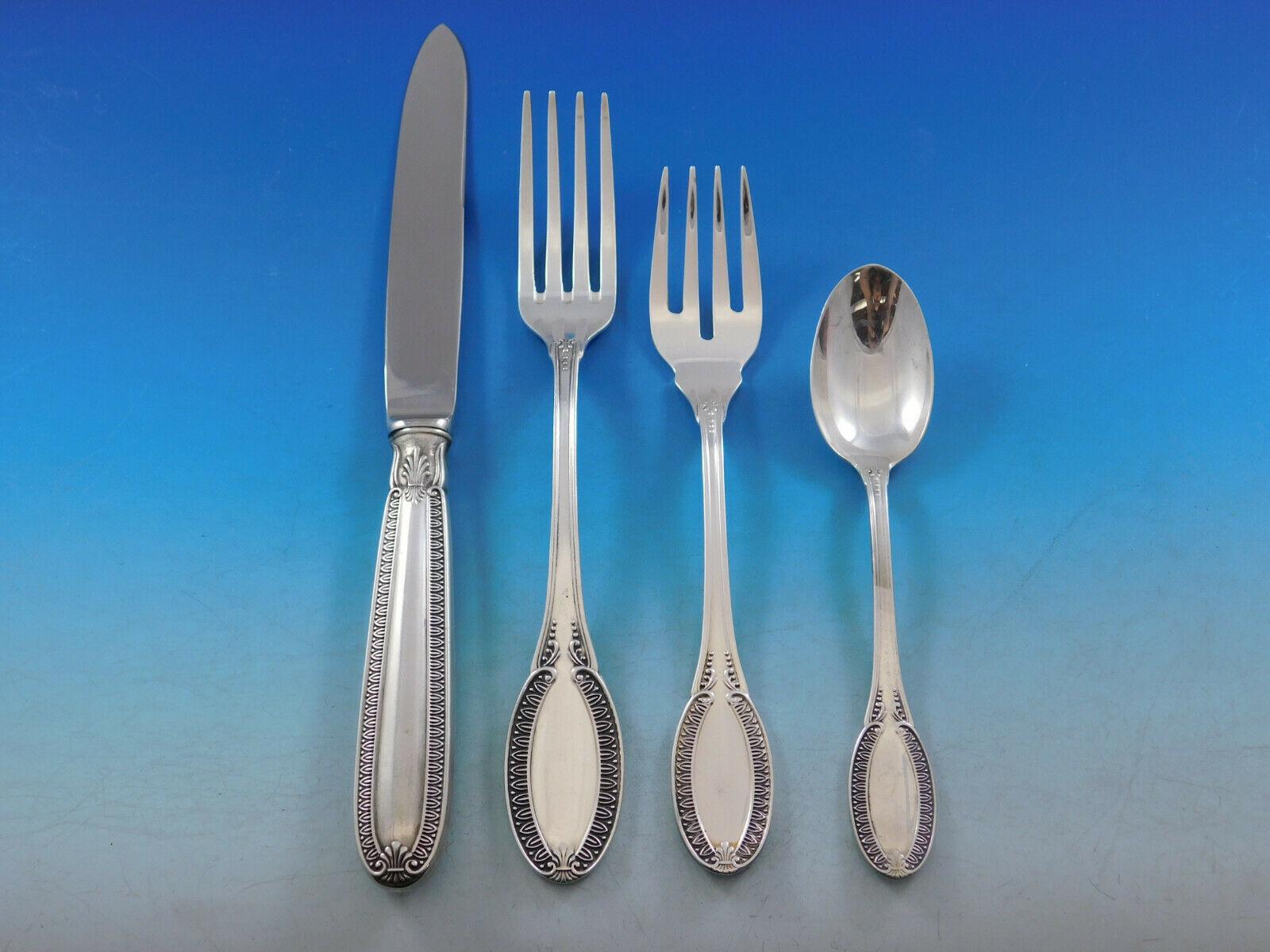 Impero by Wallace Italy Sterling Silver Flatware Set 8 Service Dinner 41 Pieces In Excellent Condition For Sale In Big Bend, WI