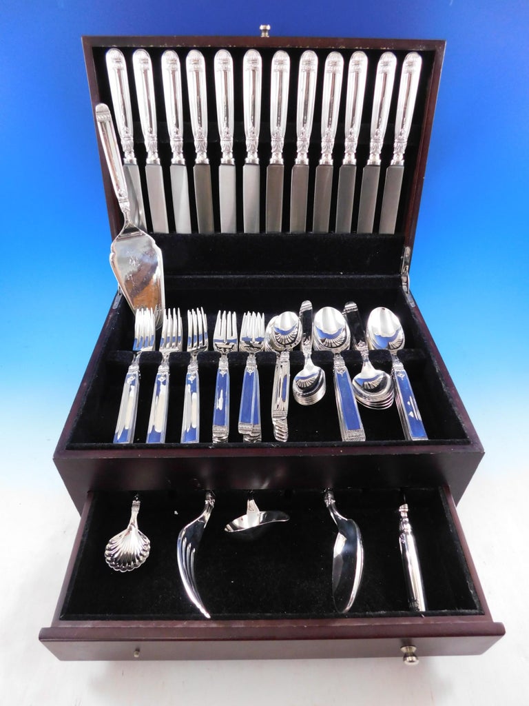 Impero Direttorio by Fina Italy Sterling Silver Flatware Set Service 66 ...
