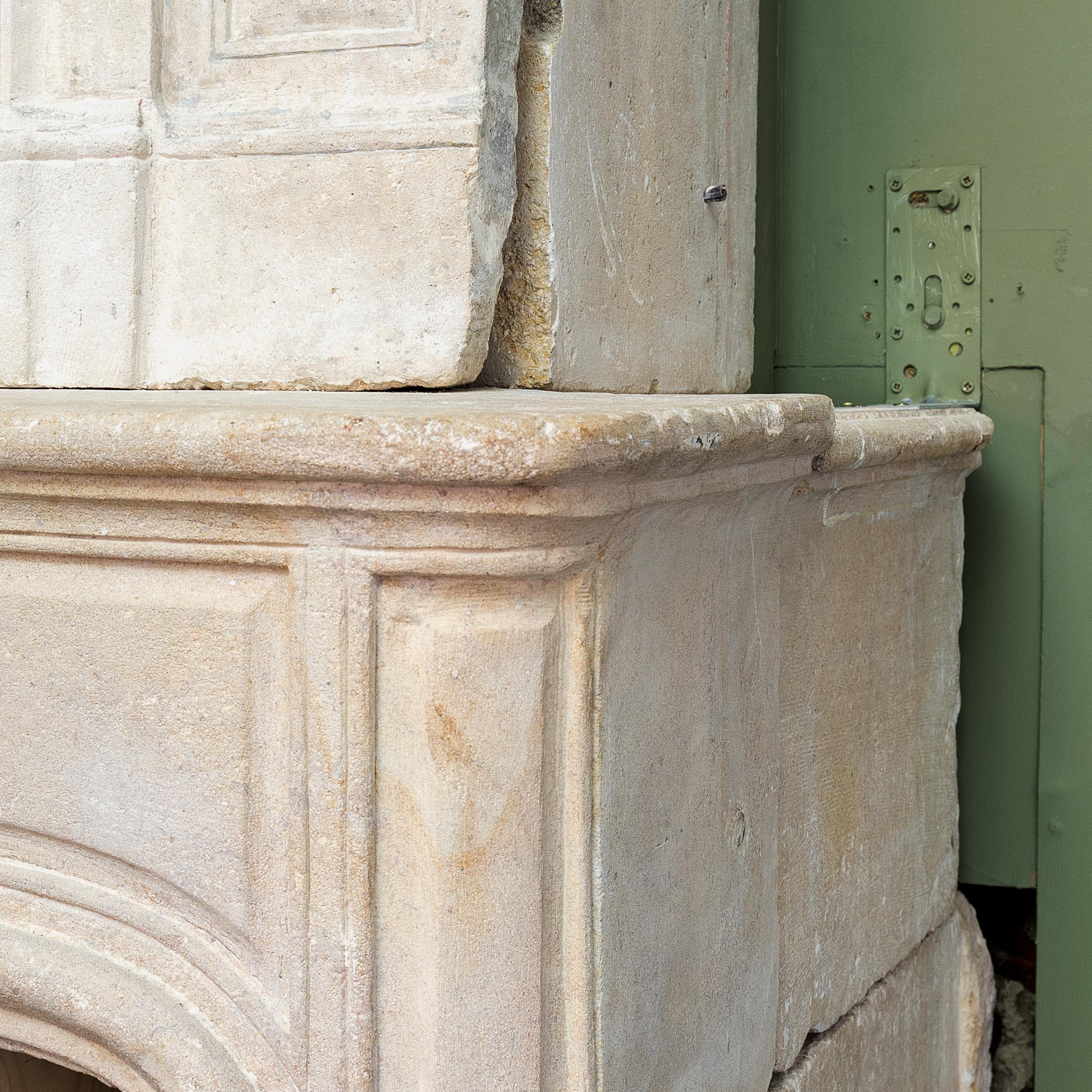 Impessive Louis XVI Limestone Chimneypiece For Sale 10