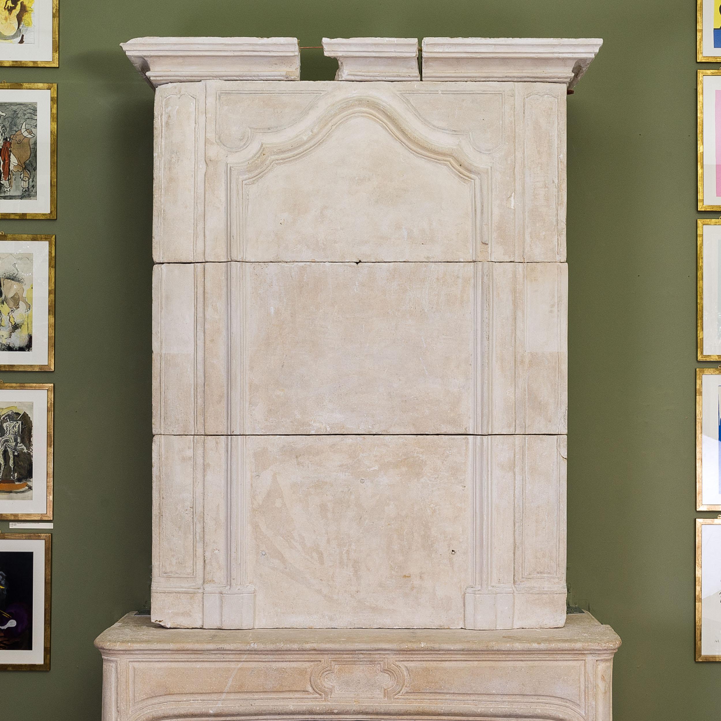 Impessive Louis XVI Limestone Chimneypiece For Sale 1