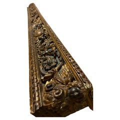 Imponente Predella Barocca in Legno Dorato Mensola XVII secolo