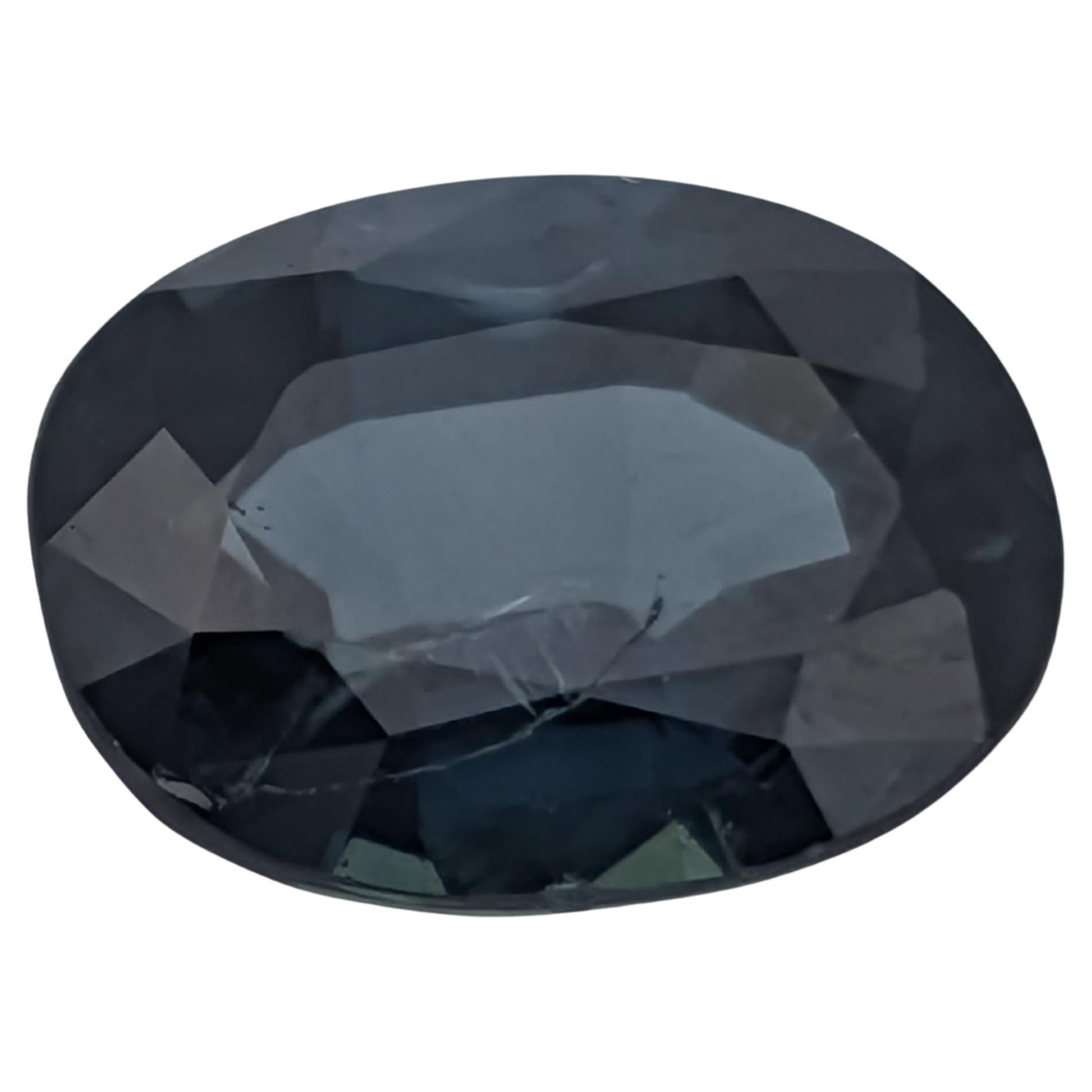 Important 1.0 ct Midnight Blue Sapphire with Traditional heating For Sale