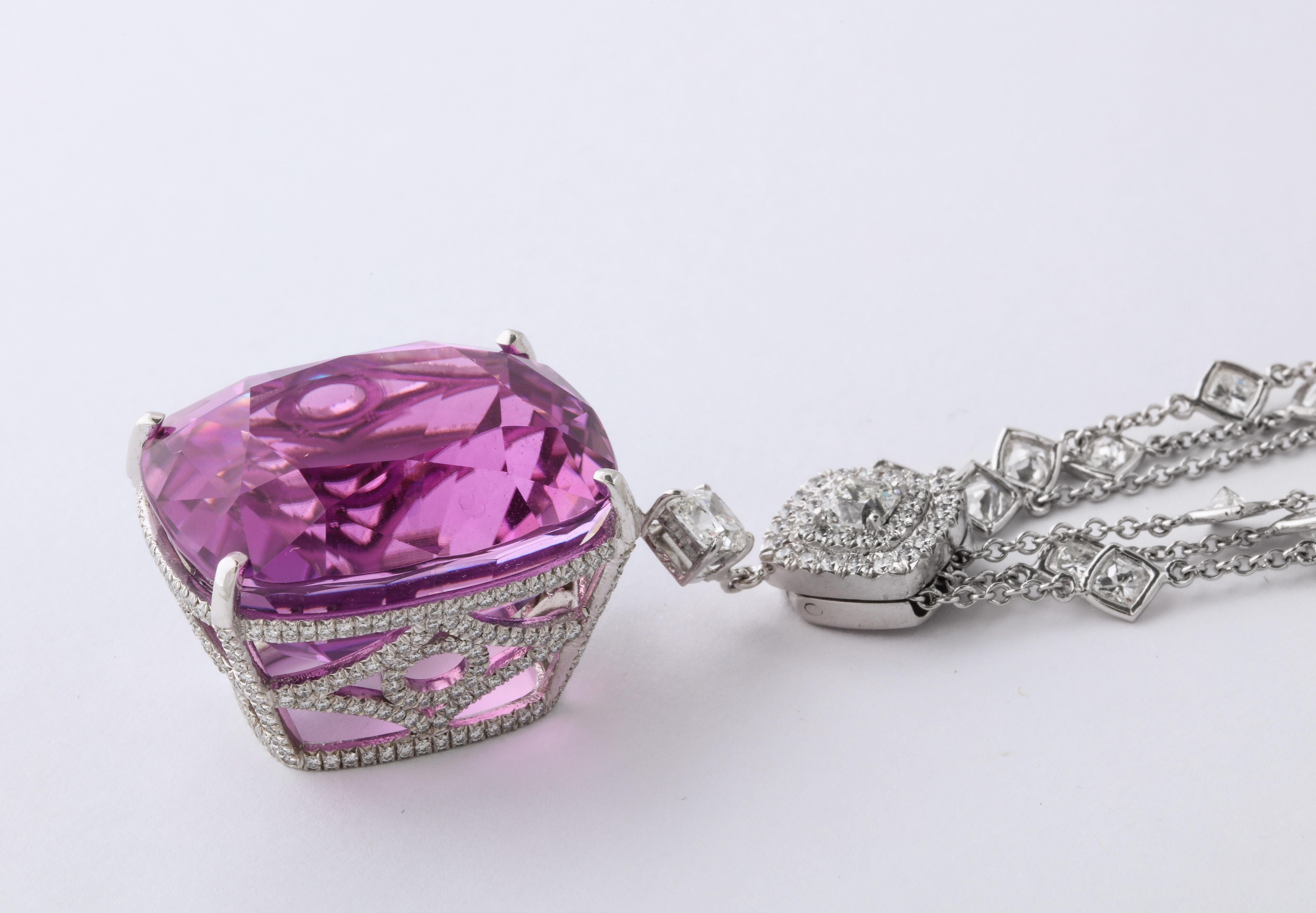 Important 100 Carat Kunzite Diamond Necklace 1