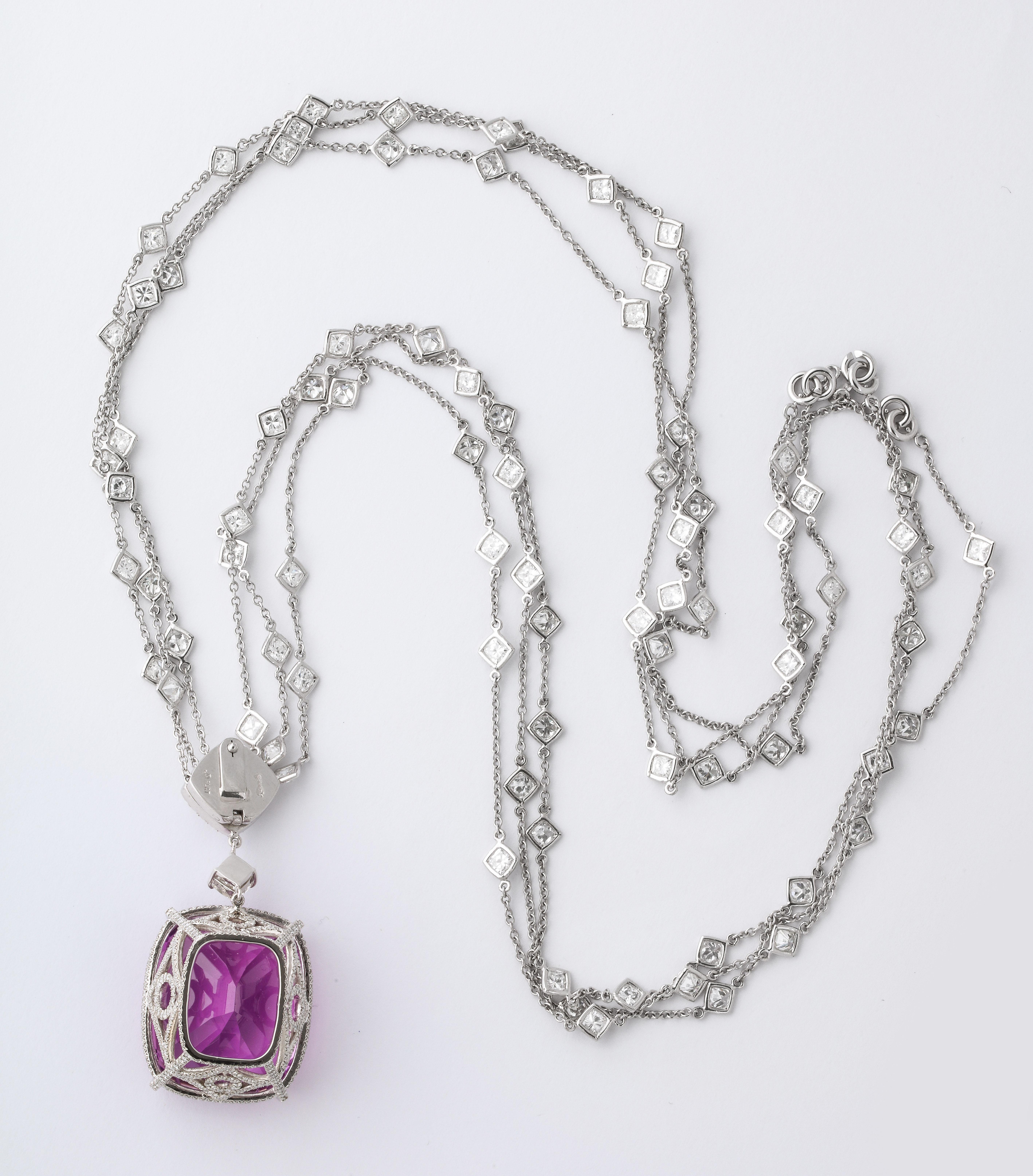 Important 100 Carat Kunzite Diamond Necklace 4