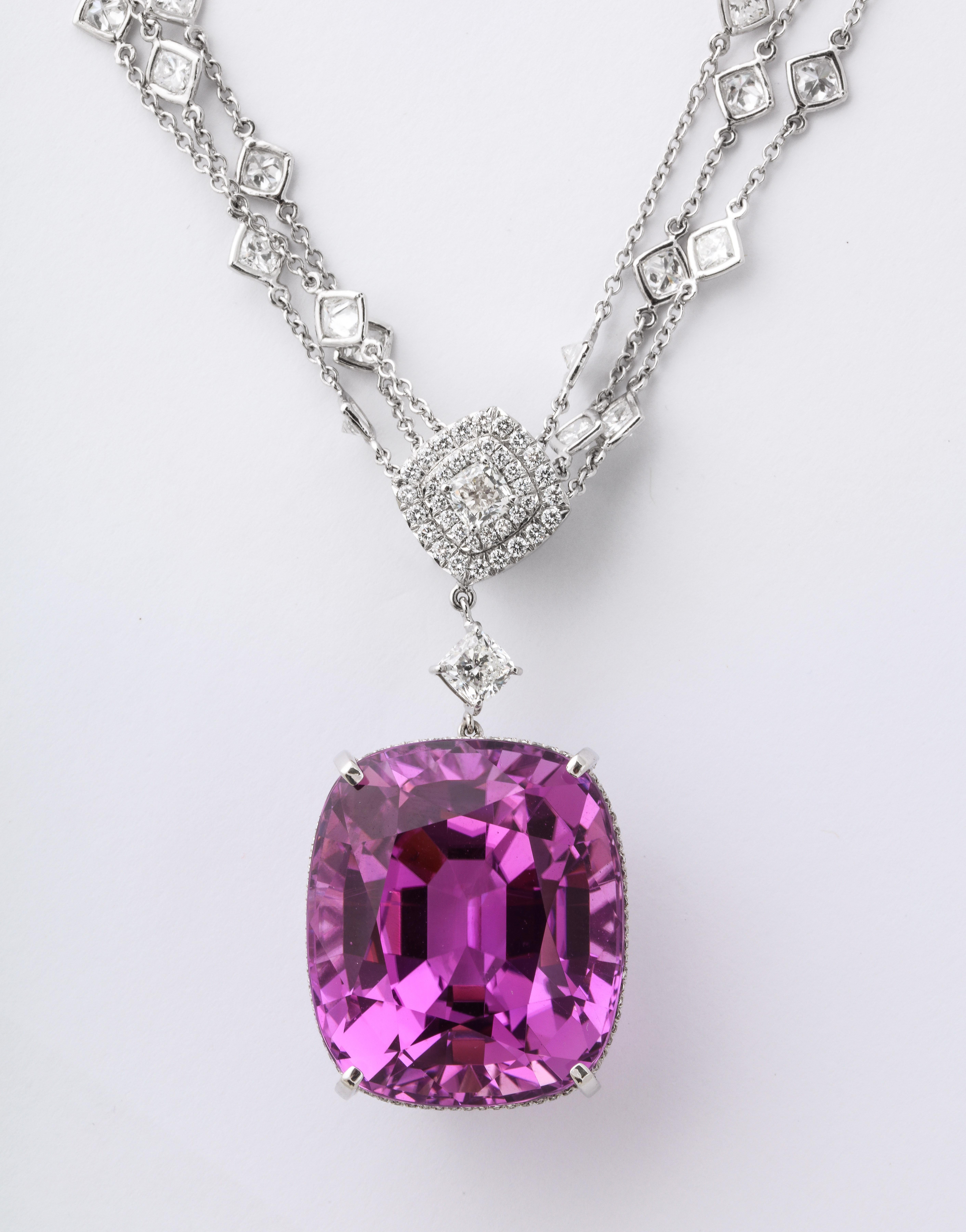Important 100 Carat Kunzite Diamond Necklace 1